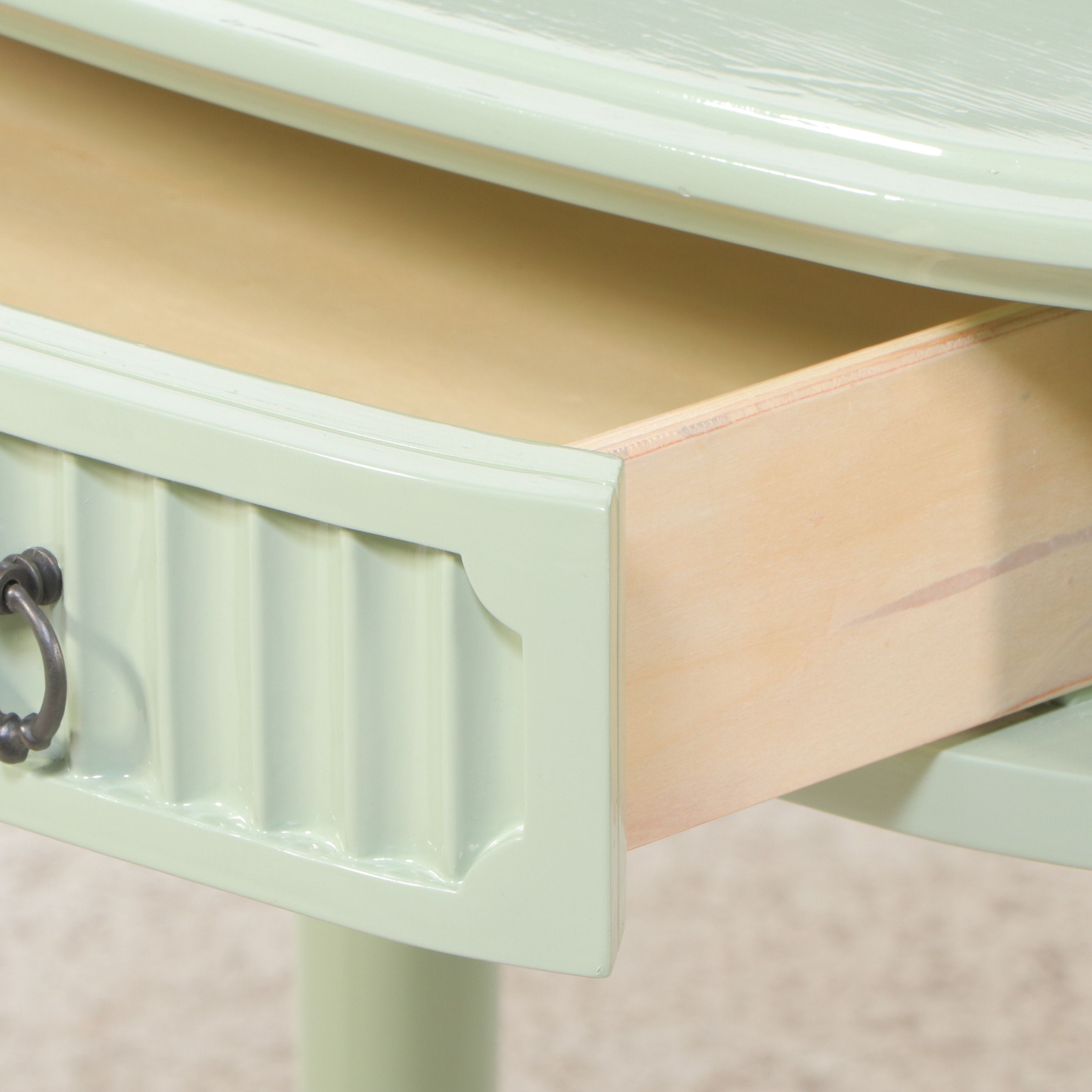Traditional Style Mint Green Painted Vanity Table