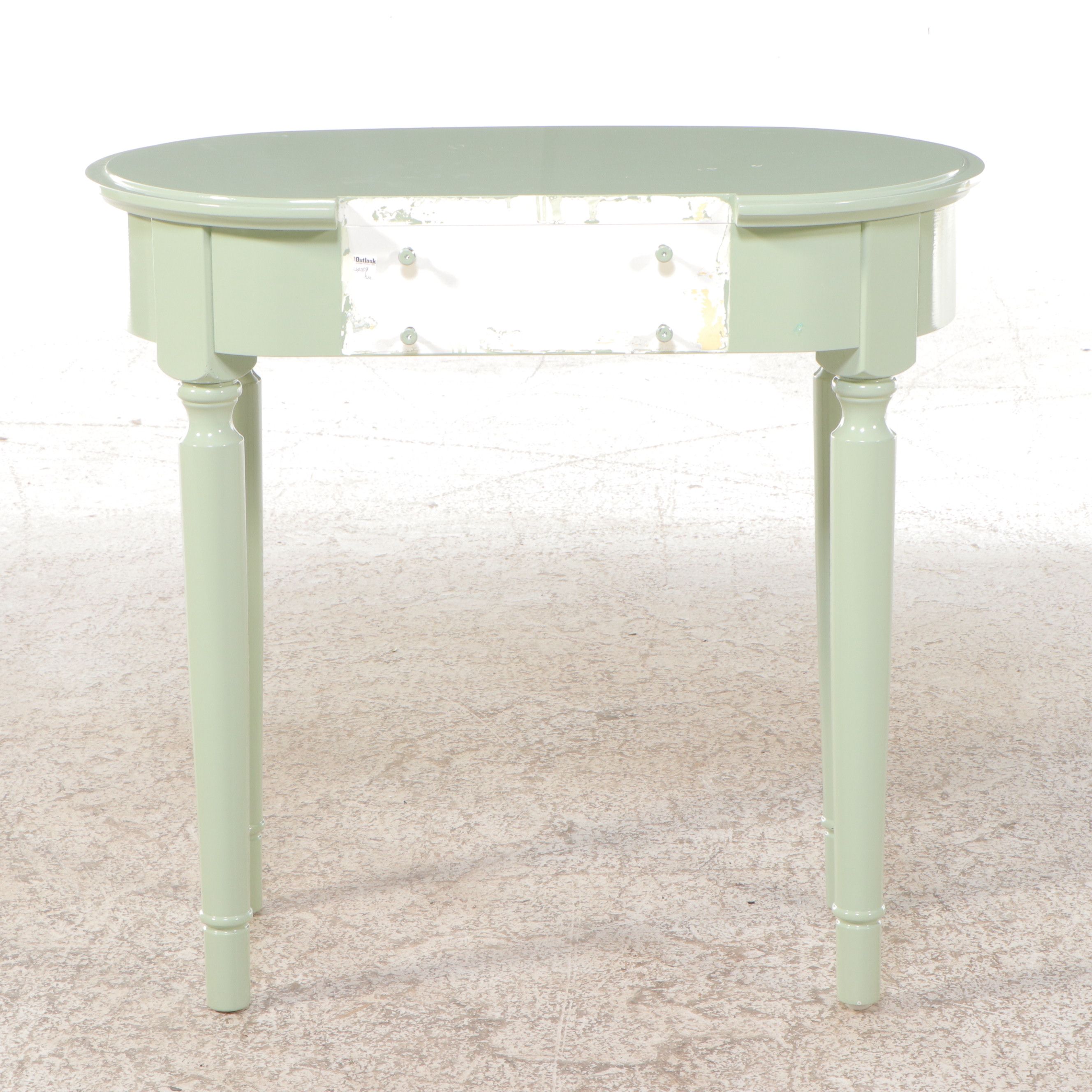 Traditional Style Mint Green Painted Vanity Table
