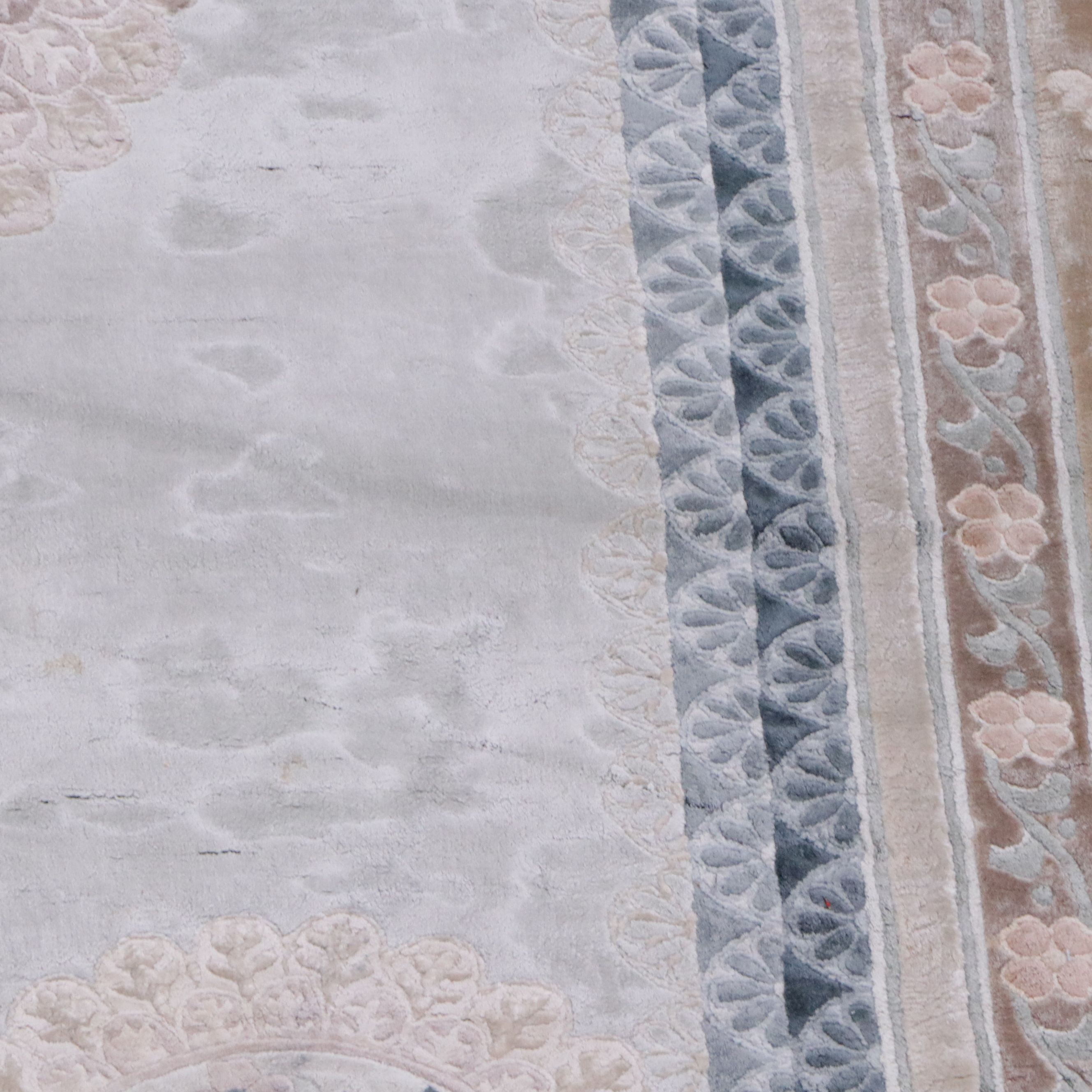 5' x 8'8 Hand-Knotted and Carved Chinese Peking Area Rug