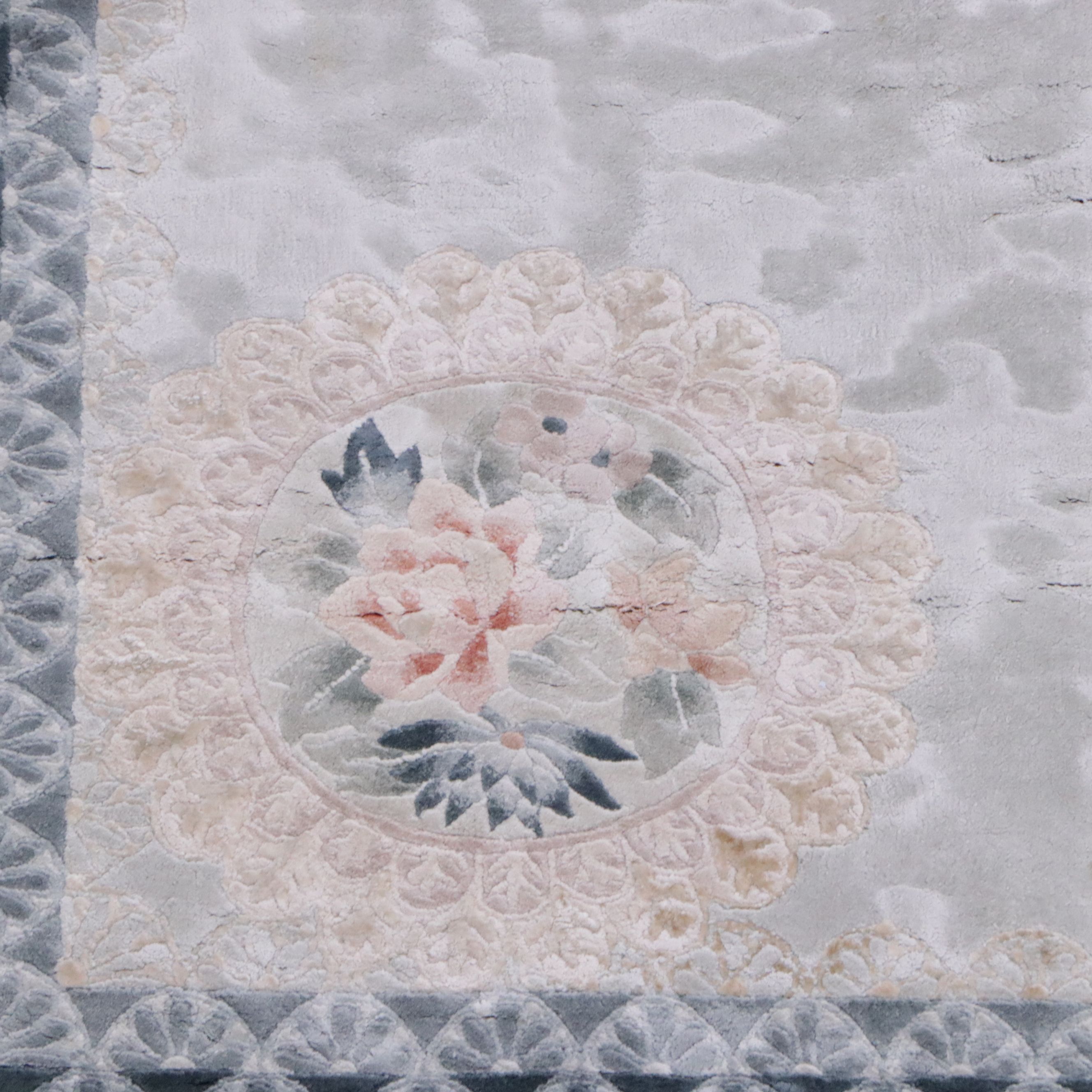 5' x 8'8 Hand-Knotted and Carved Chinese Peking Area Rug