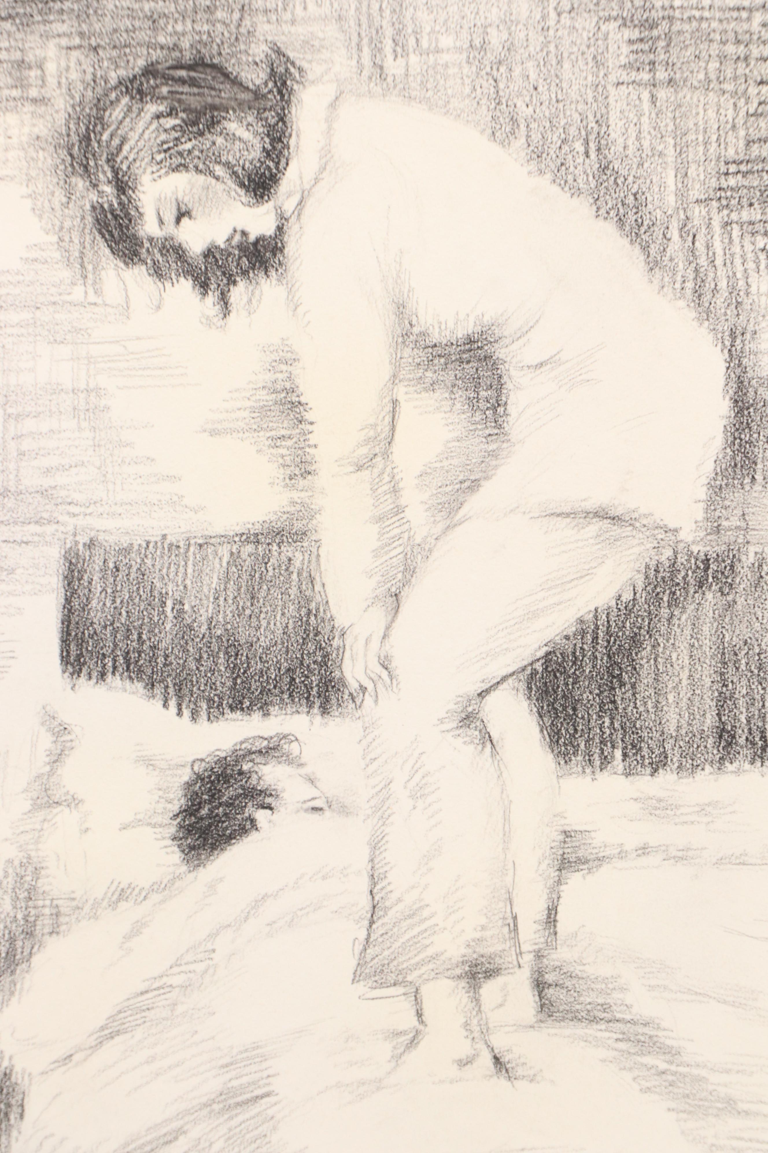 Harvey Shepard Charcoal Drawings "Not Tonight Josephine!" and "Oh Mr. Forbes..."