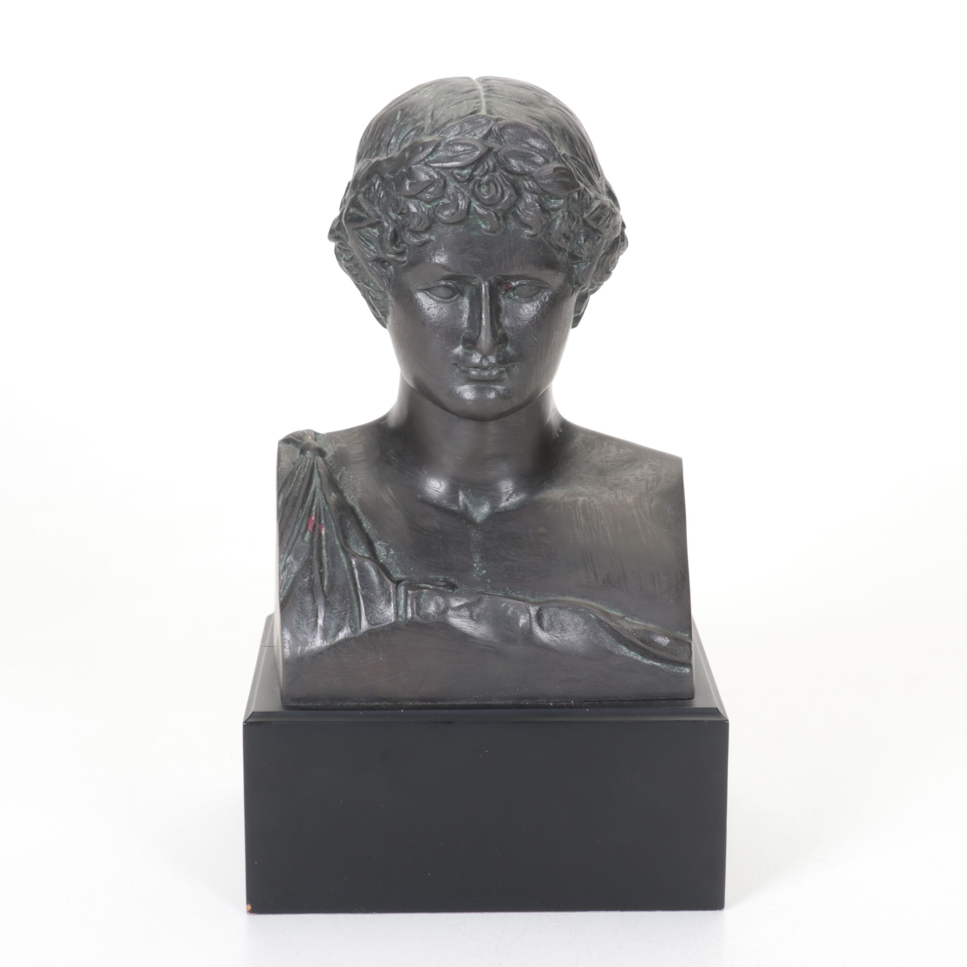 Neoclassical Bronze Patinated Cast Metal Bust