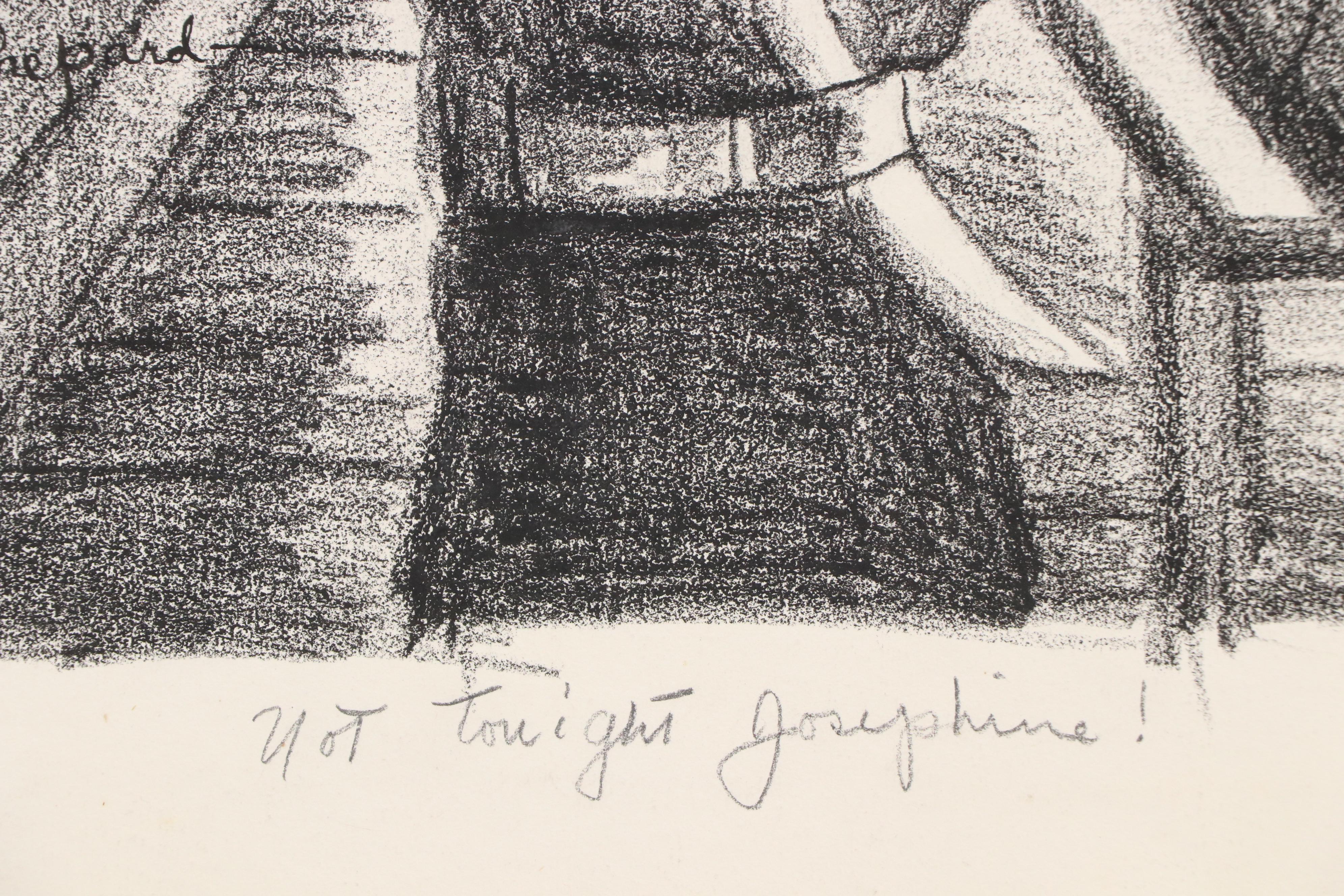 Harvey Shepard Charcoal Drawings "Not Tonight Josephine!" and "Oh Mr. Forbes..."