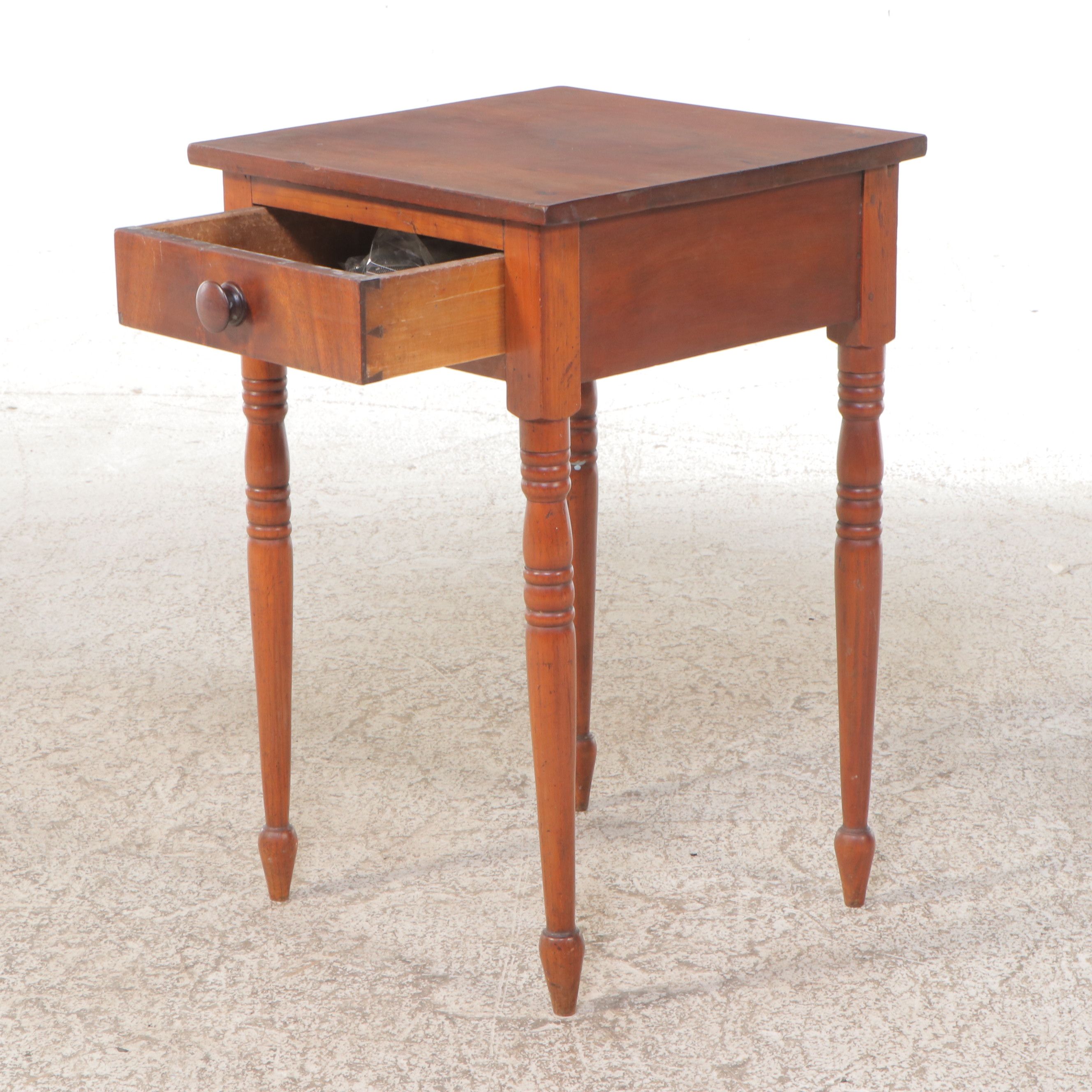 Sheraton Style Single-Drawer Cherry Nightstand