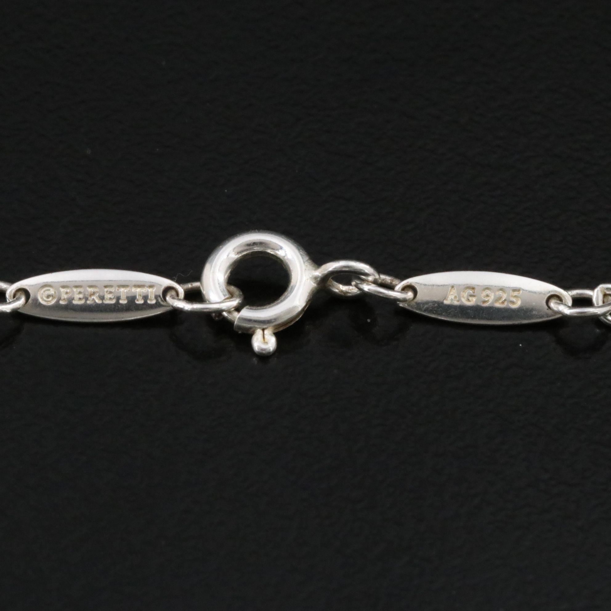 Elsa Peretti for Tiffany & Co. Open Heart Sterling Pearl Lariat Necklace