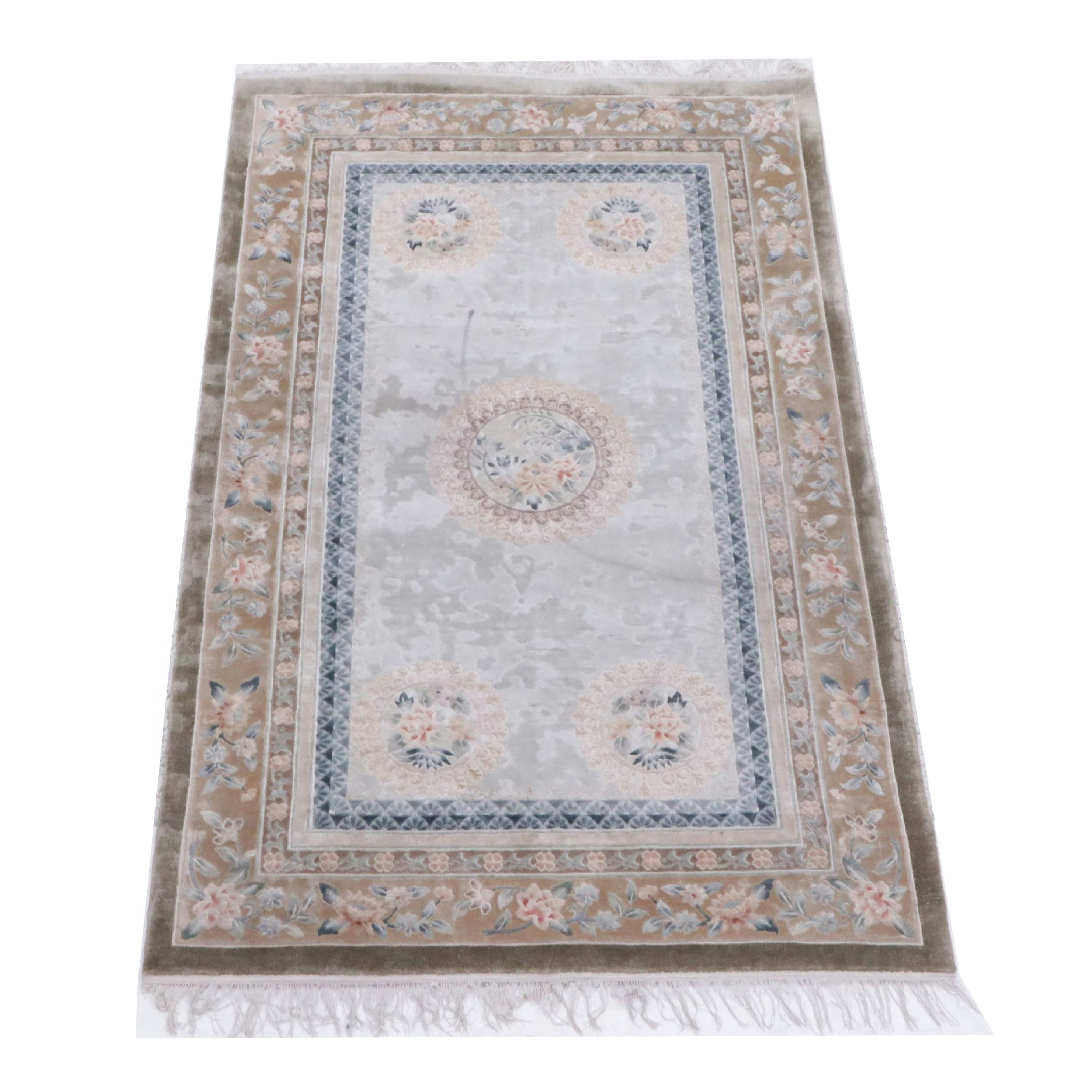 5' x 8'8 Hand-Knotted and Carved Chinese Peking Area Rug