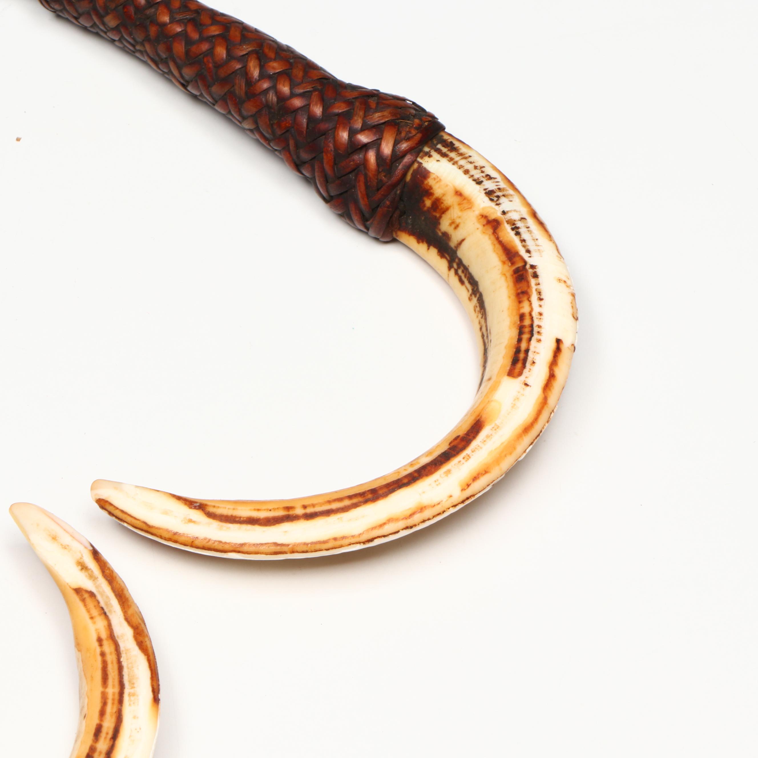 Papua New Guinea Boar Tusk Neck Ornament with Tree Kangaroo Necklace