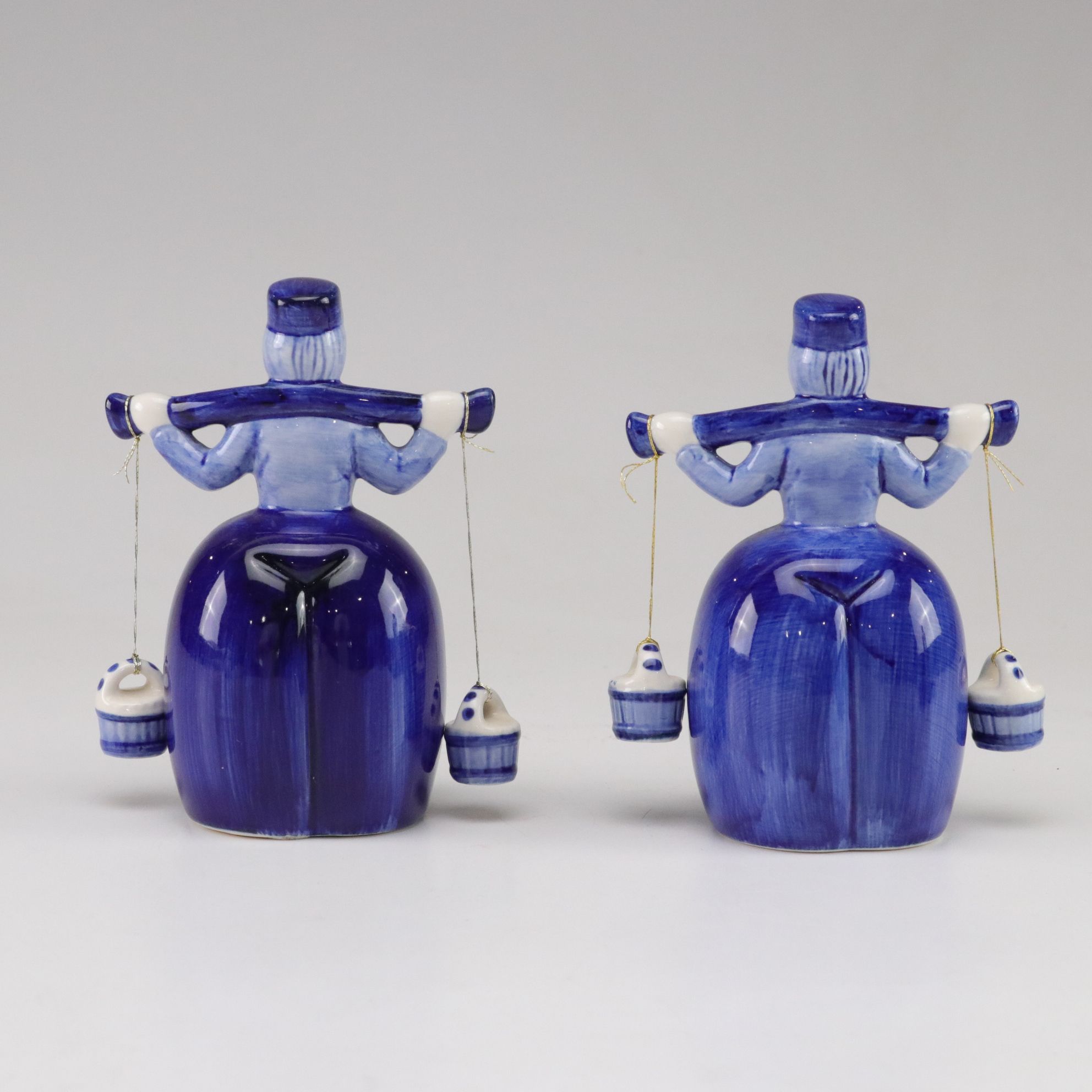 Delft Blue Hand-Painted Milkmaid Bells, Little Musician Figures and More