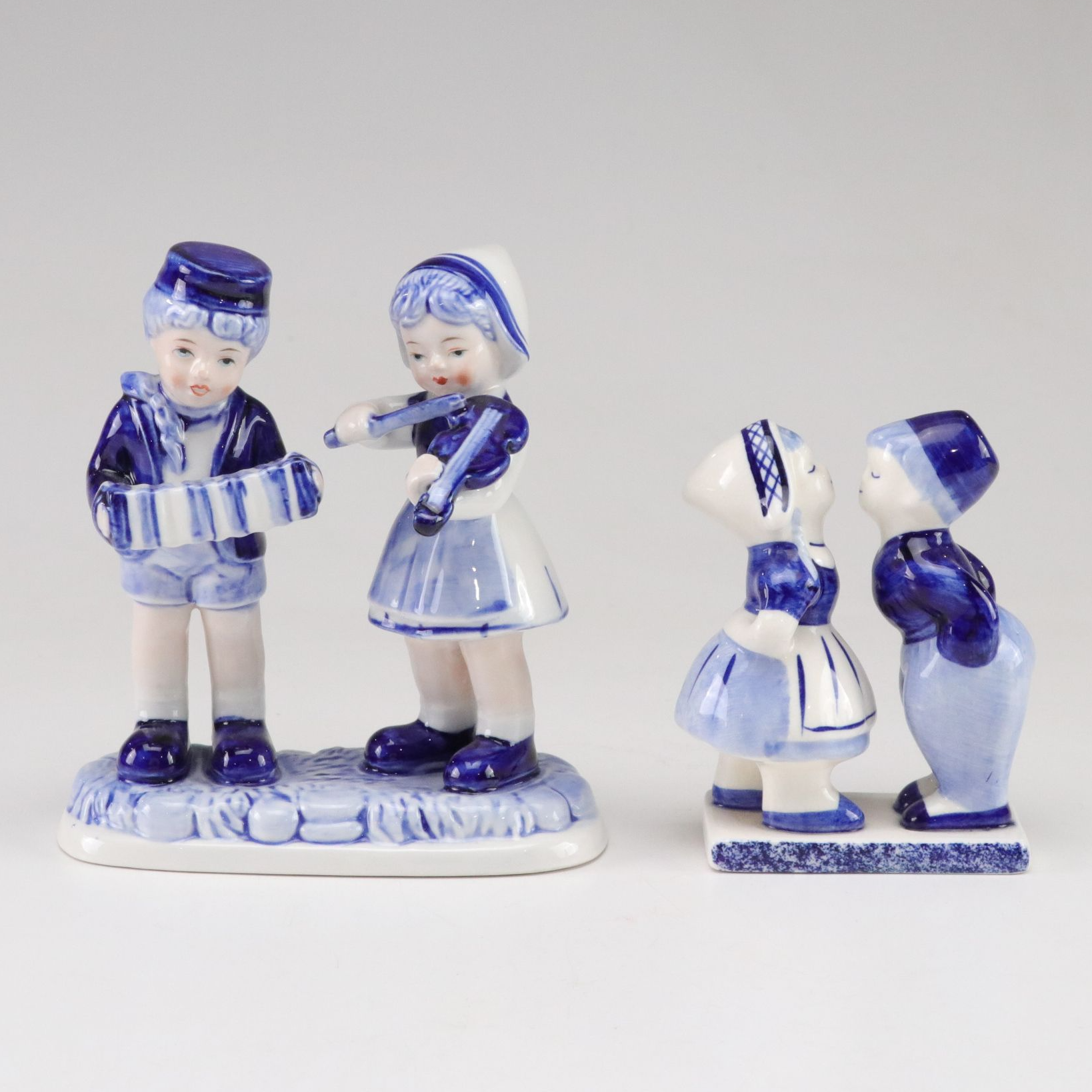 Delft Blue Hand-Painted Milkmaid Bells, Little Musician Figures and More