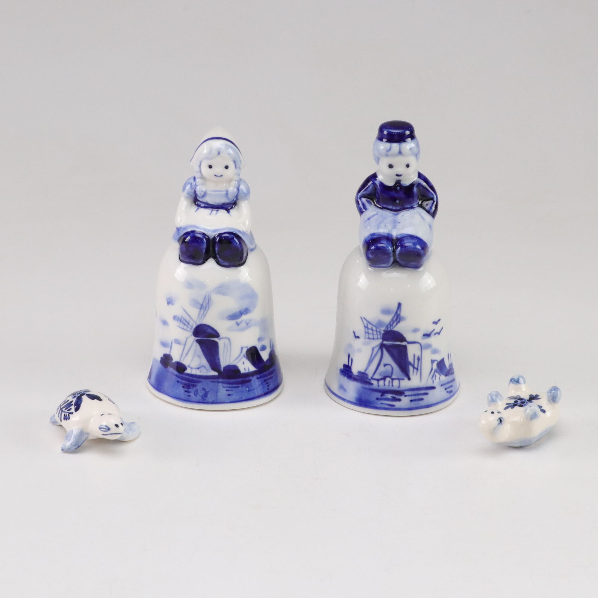Delft Blue Hand-Painted Milkmaid Bells, Little Musician Figures and More
