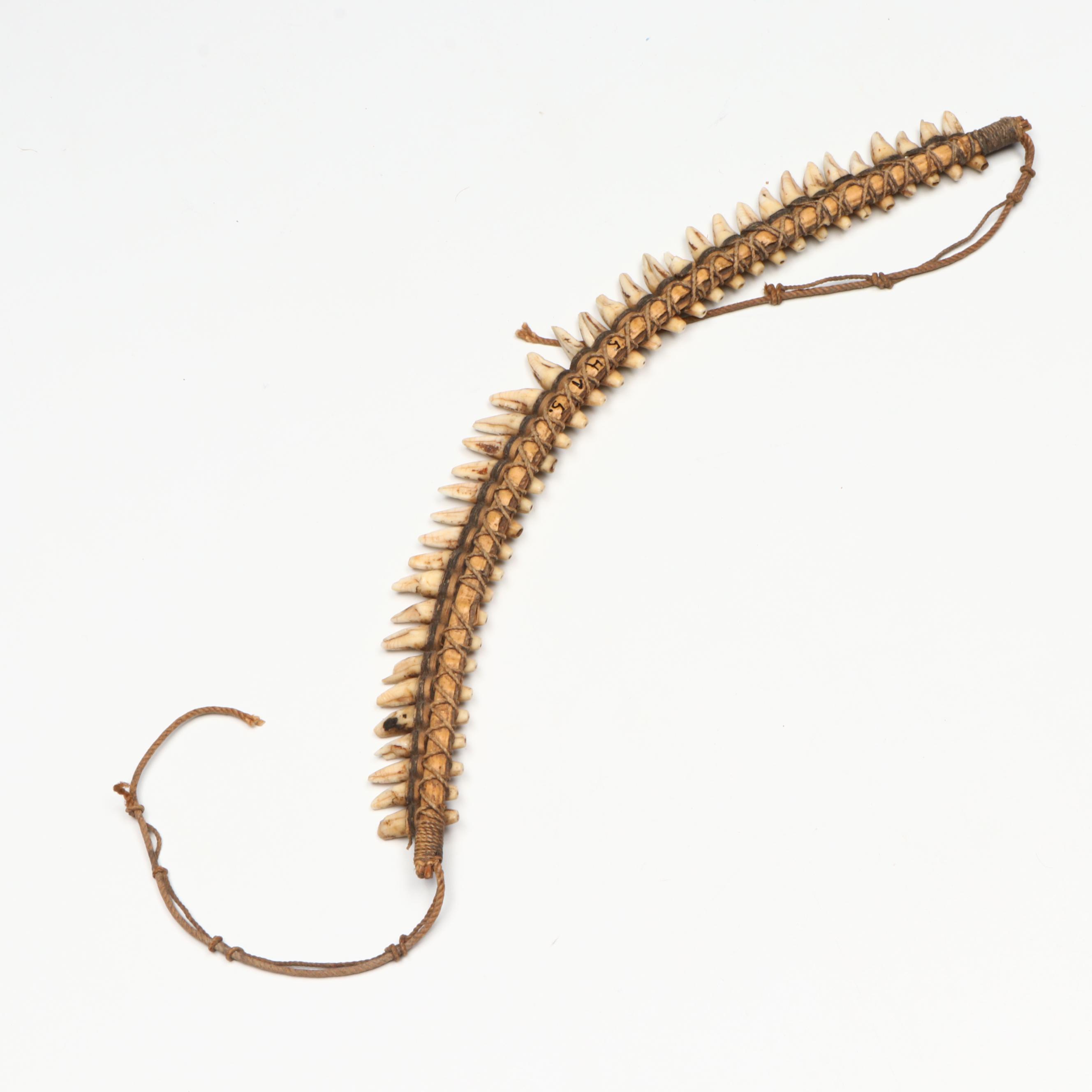 Papua New Guinea Boar Tusk Neck Ornament with Tree Kangaroo Necklace