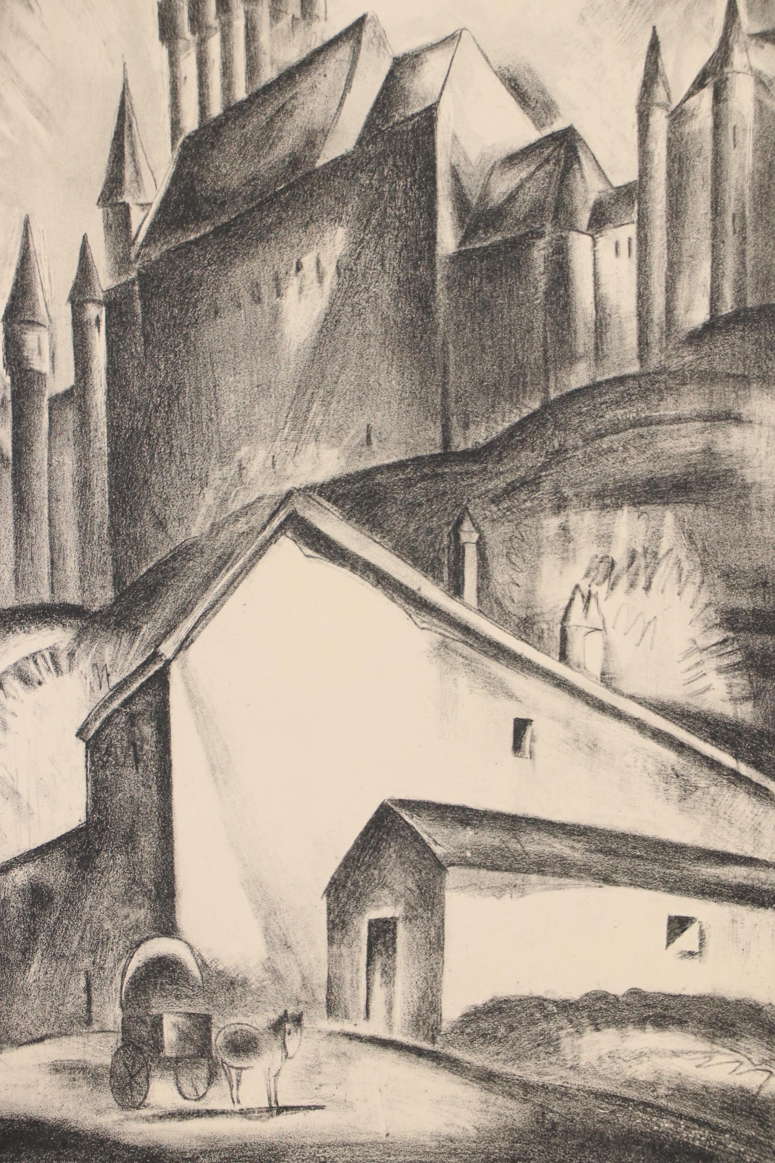 Herbert Sanborn Lithograph "Alacazar Segovia" and Other Lithograph, 20th Century