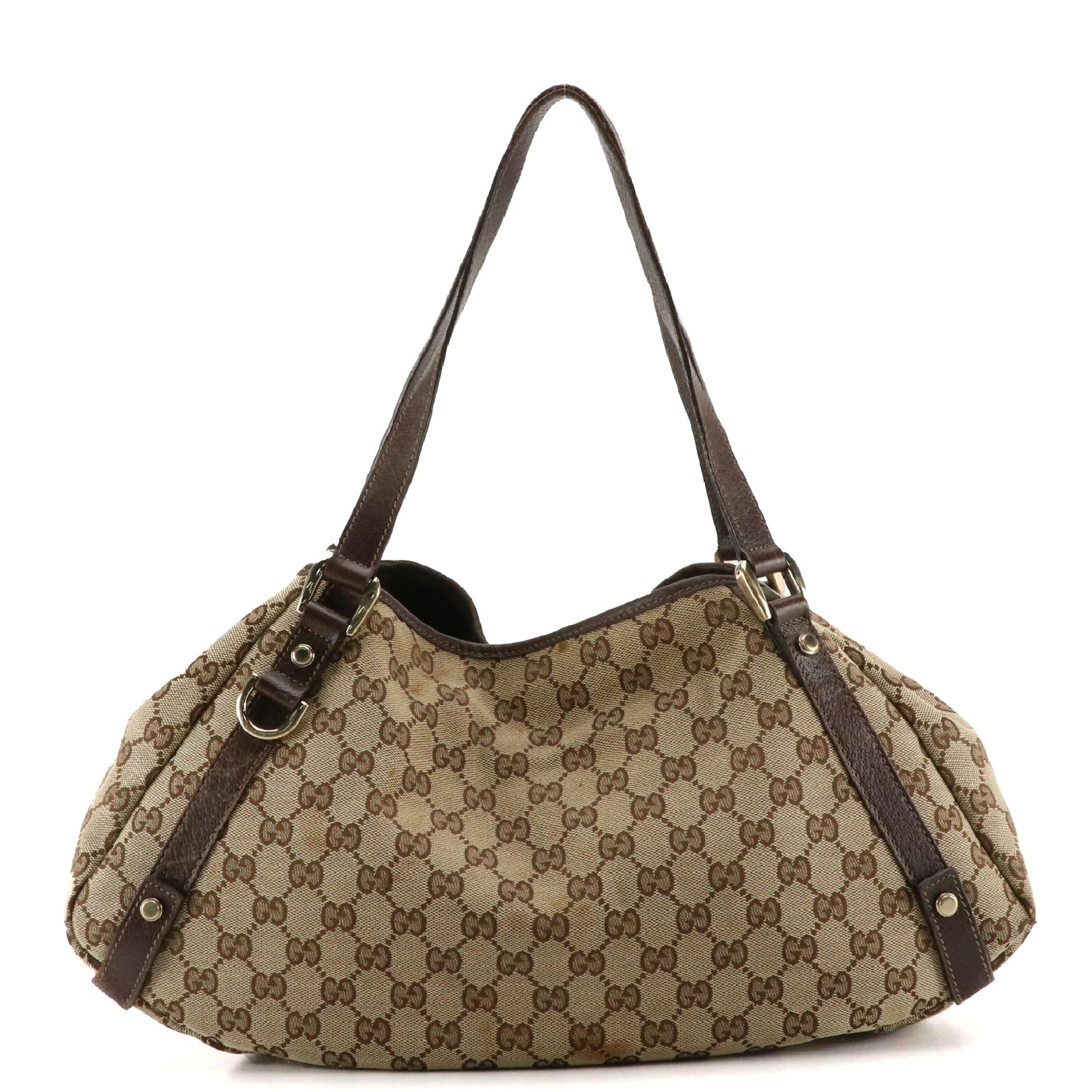 Gucci Abbey D-Ring Shoulder Tote Bag in Monogram Canvas and Leather Trim