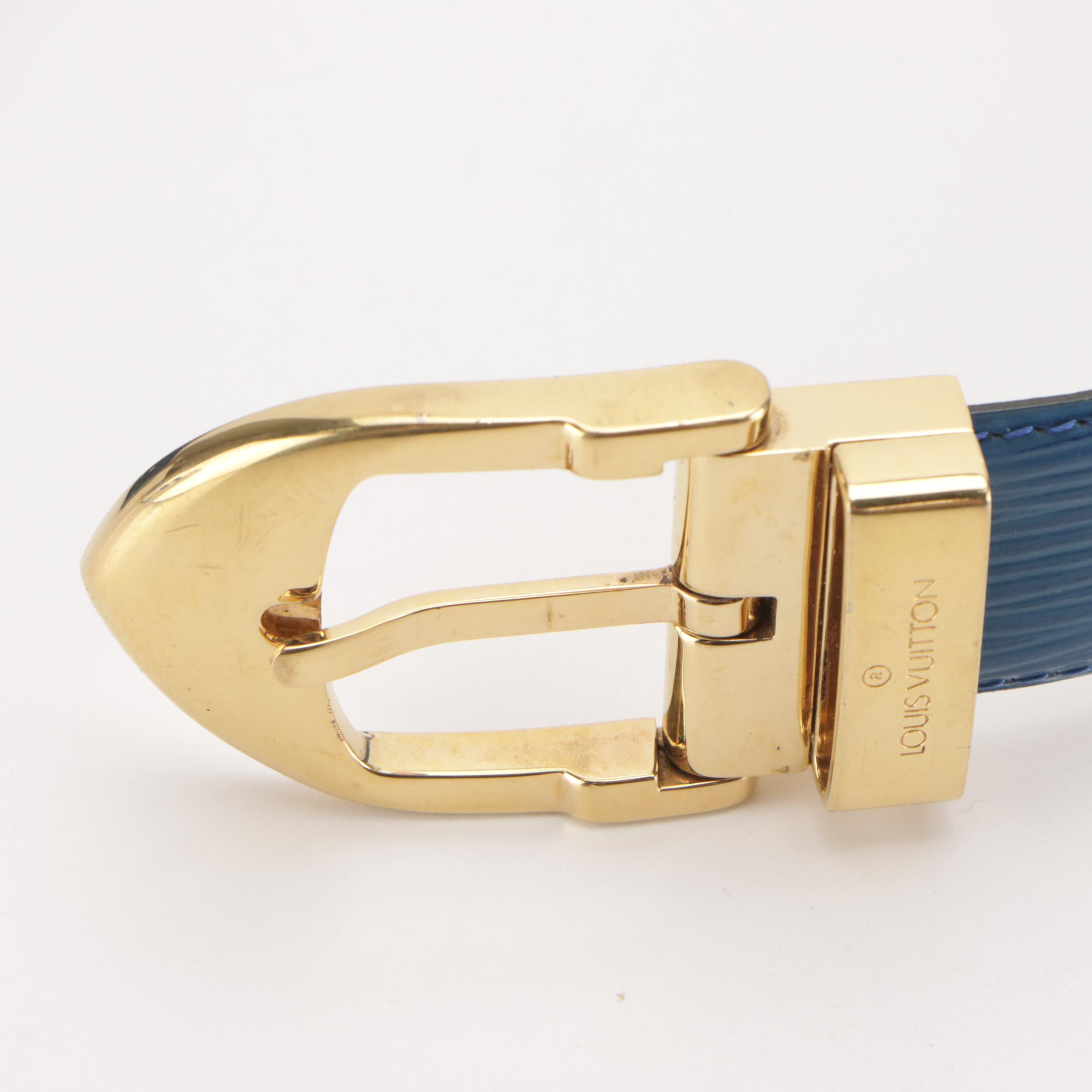 Louis Vuitton Belt in Toledo Blue Epi Leather