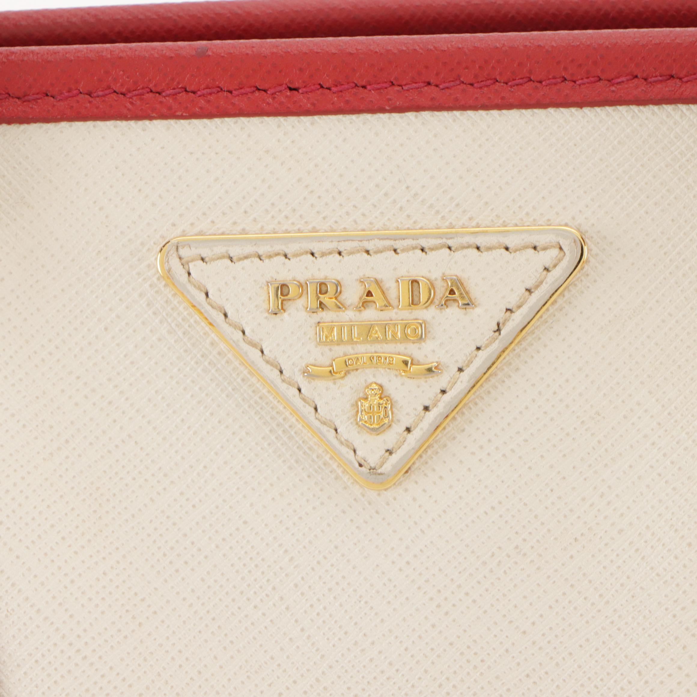 Prada Bicolor Saffiano Leather Handbag