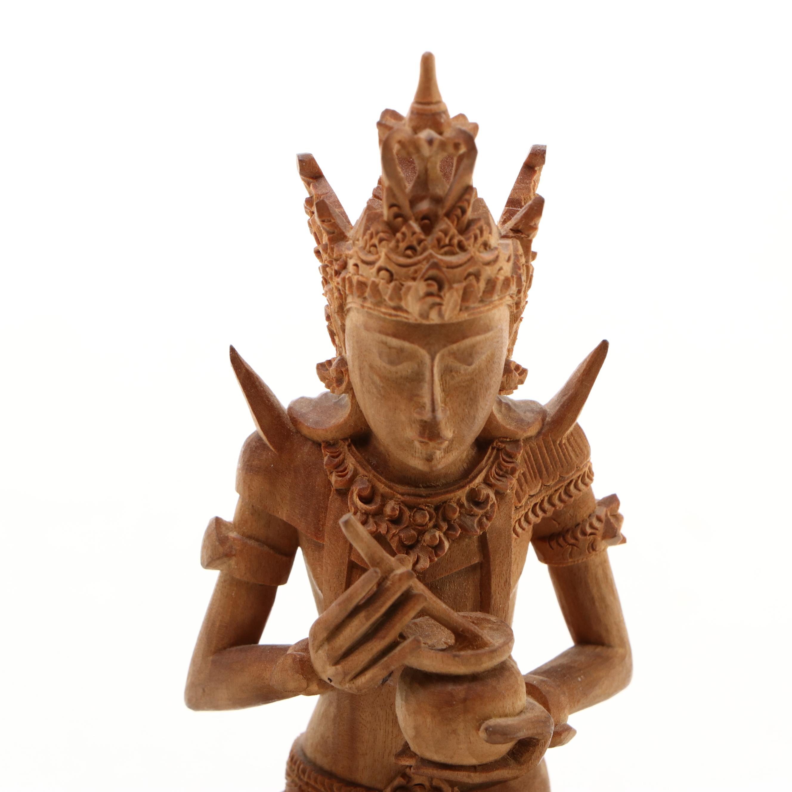 Southeast Asian Style Carved Wood Shiva Statue