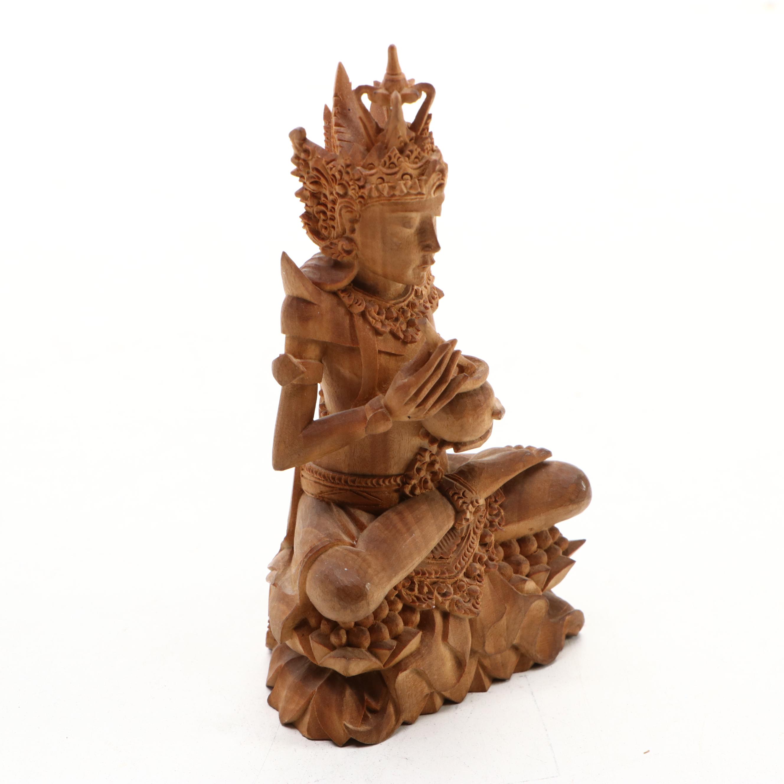 Southeast Asian Style Carved Wood Shiva Statue