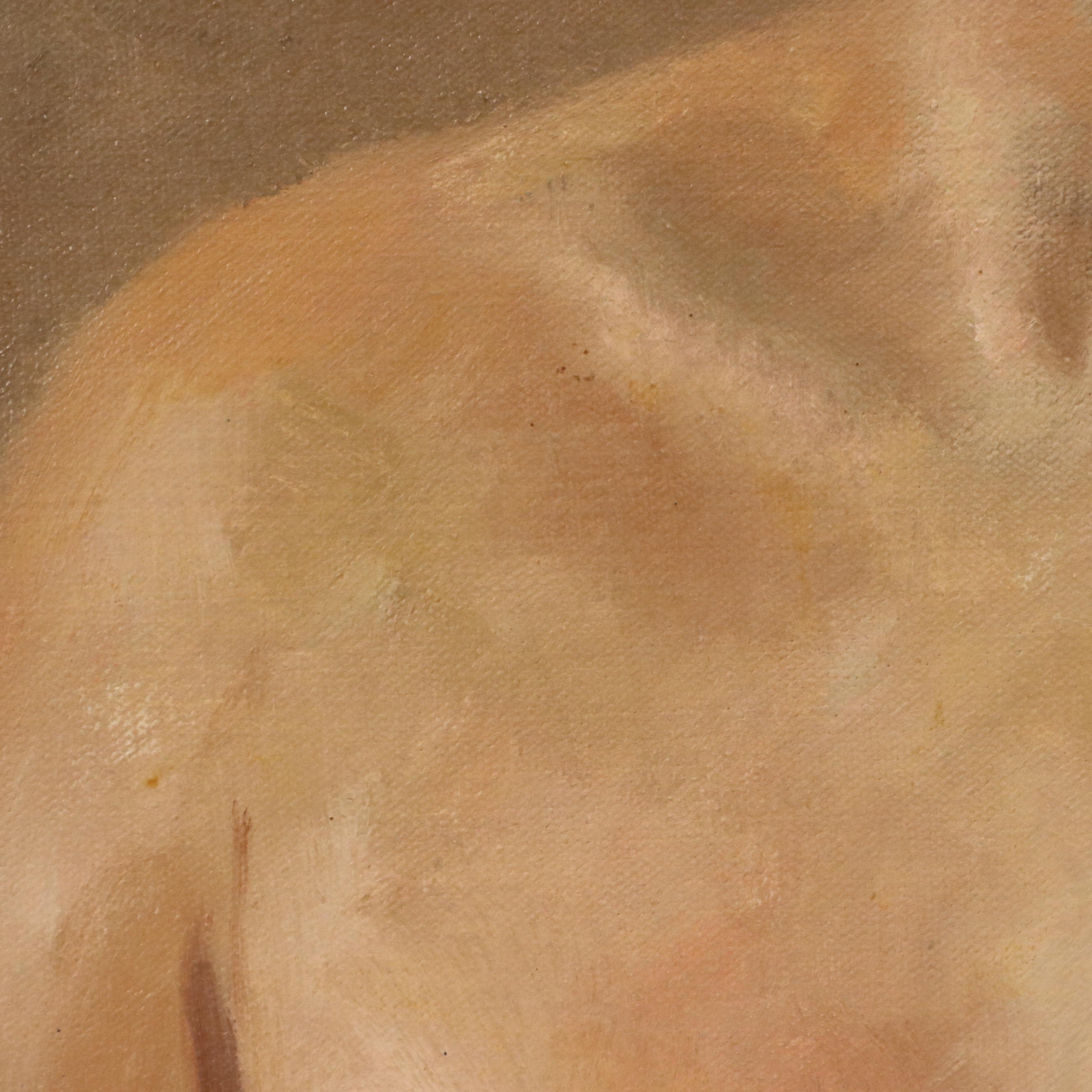 John Savage Female Nude Portrait Oil Painting, 1967