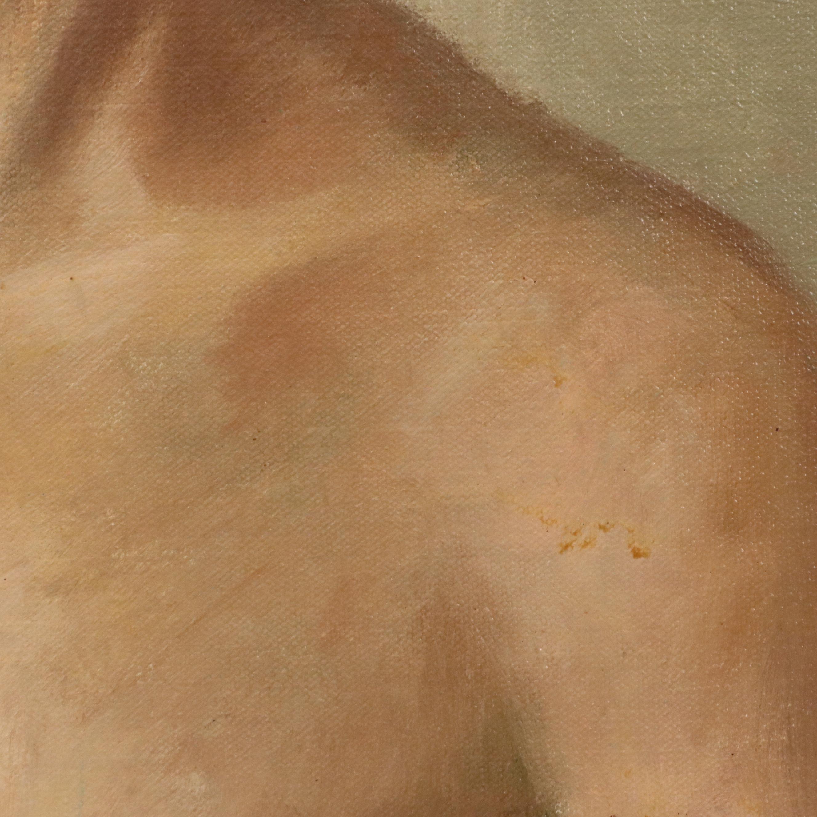 John Savage Female Nude Portrait Oil Painting, 1967