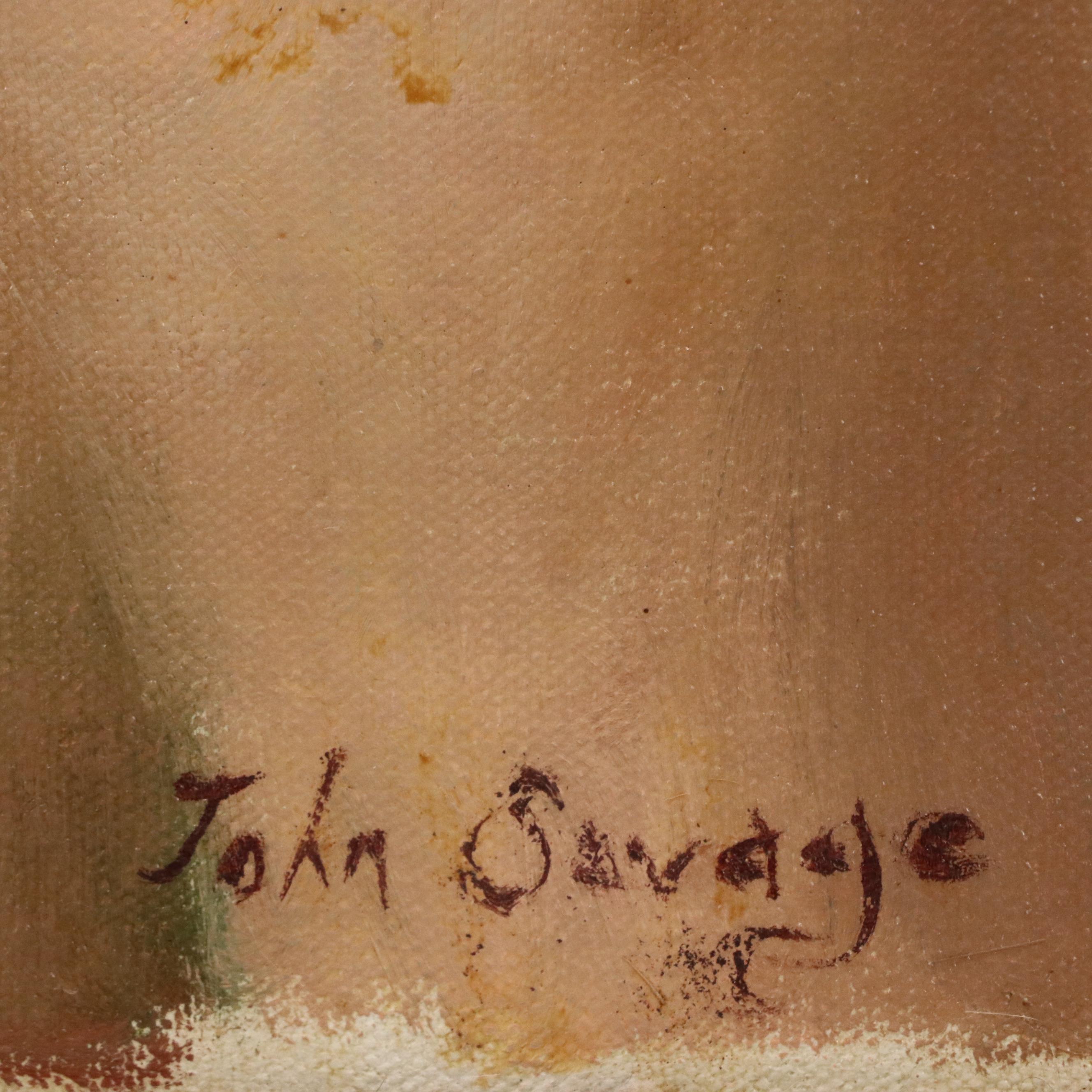 John Savage Female Nude Portrait Oil Painting, 1967