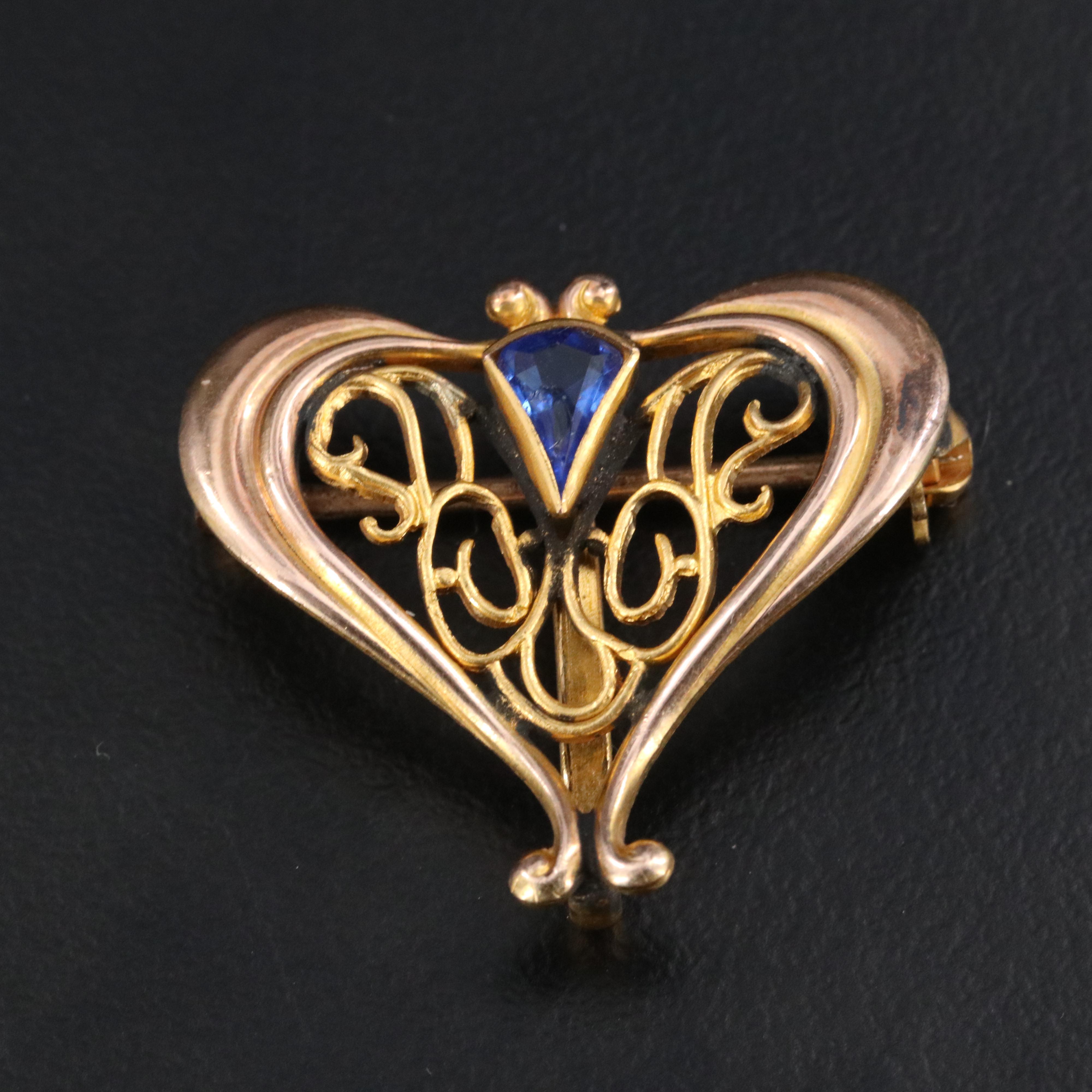 Plainville Stock Co. Heart Watch Pin