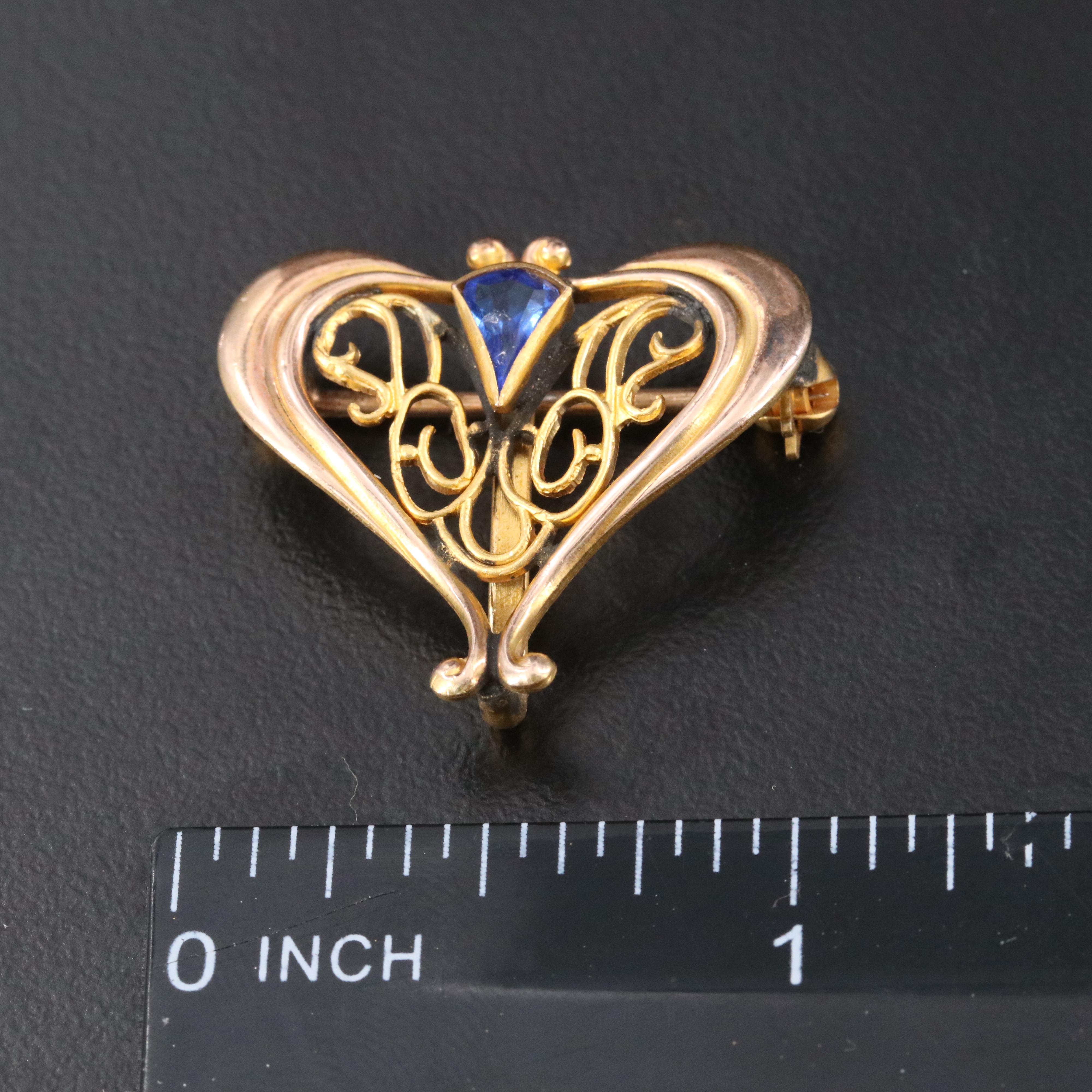 Plainville Stock Co. Heart Watch Pin