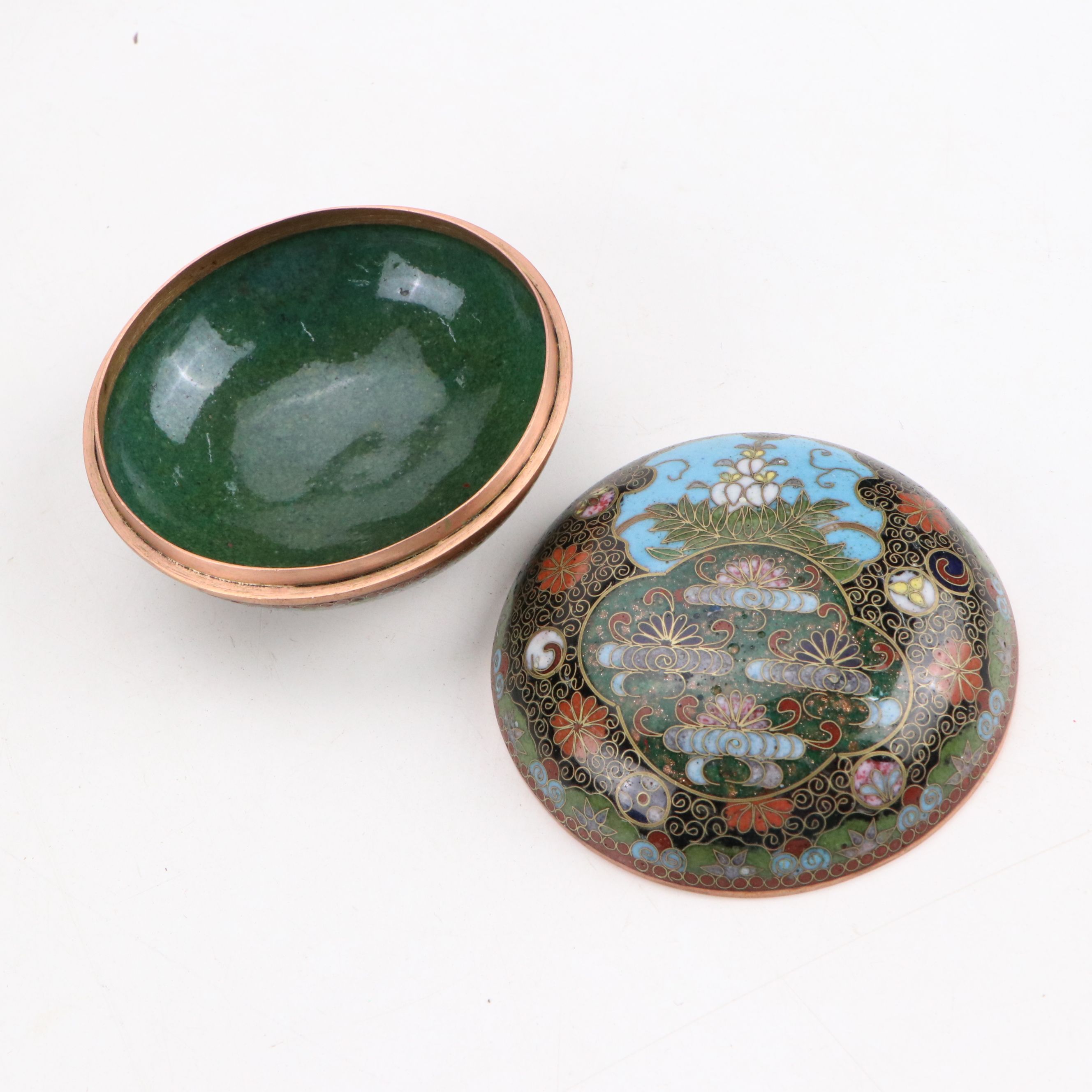 Chinese and Japanese Green Cloisonné Collection