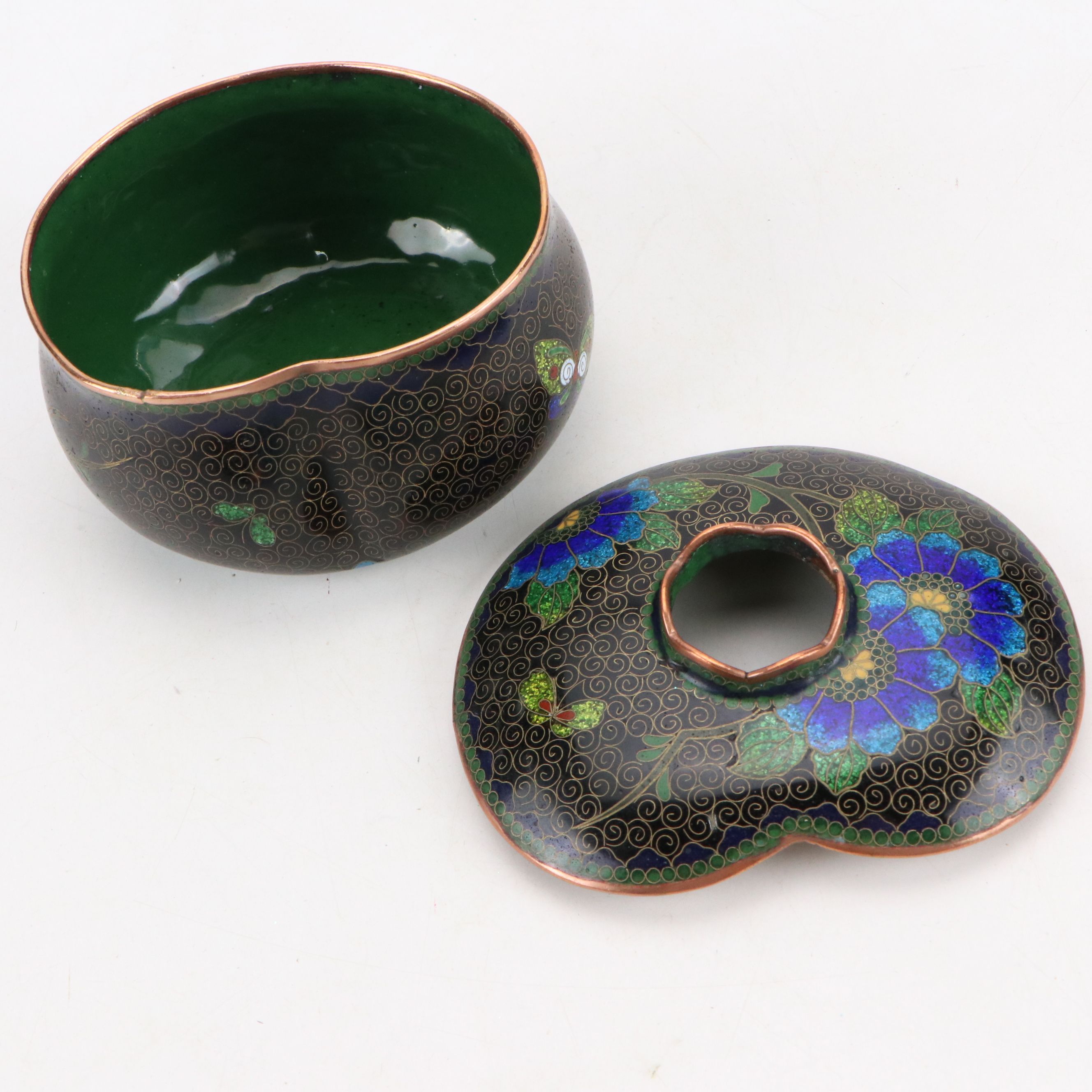Chinese and Japanese Green Cloisonné Collection