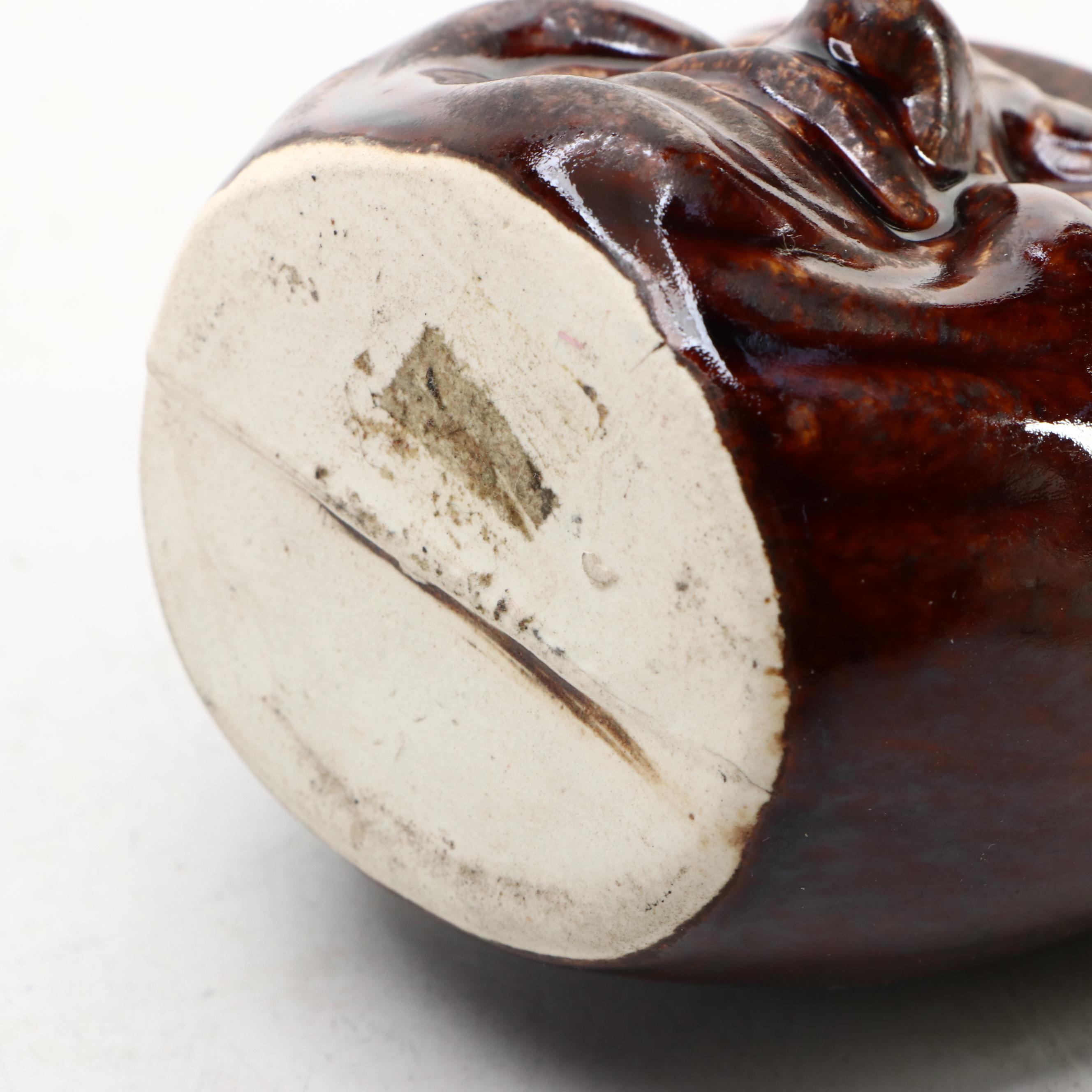 Japanese Banko with English Majolica Figural Teapots and Man in the Moon Jug