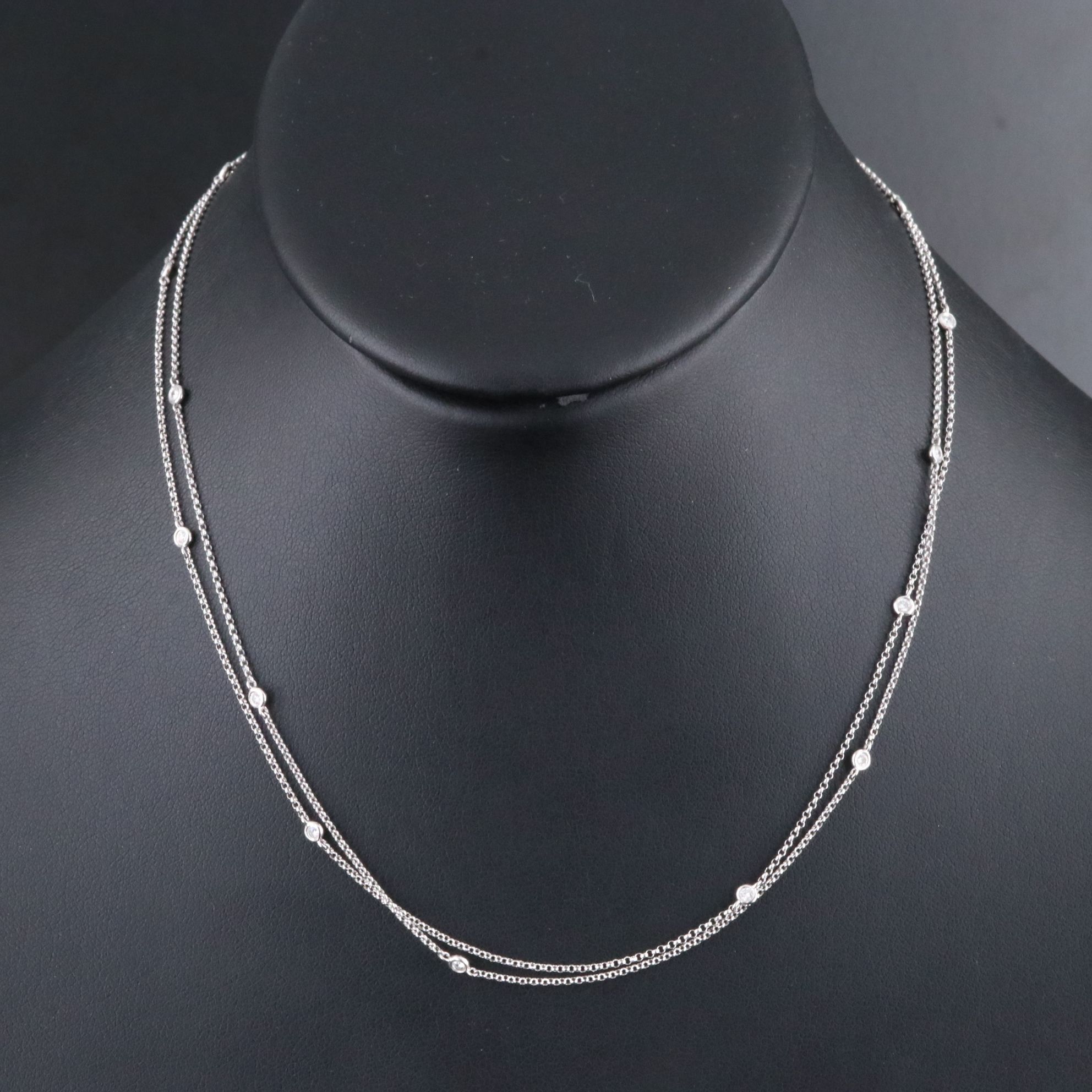 18K 0.44 CTW Diamond Station Necklace