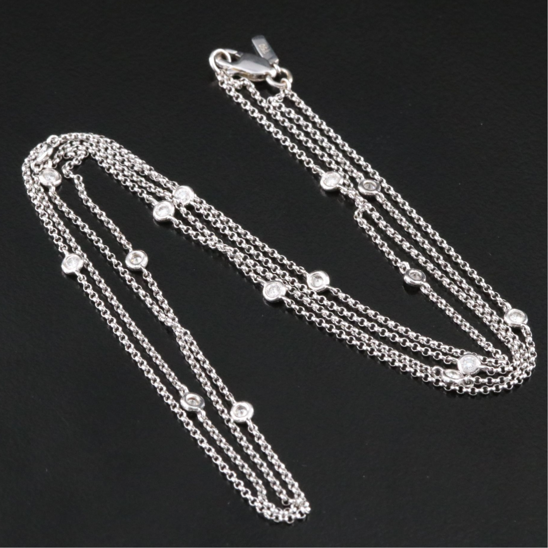 18K 0.44 CTW Diamond Station Necklace