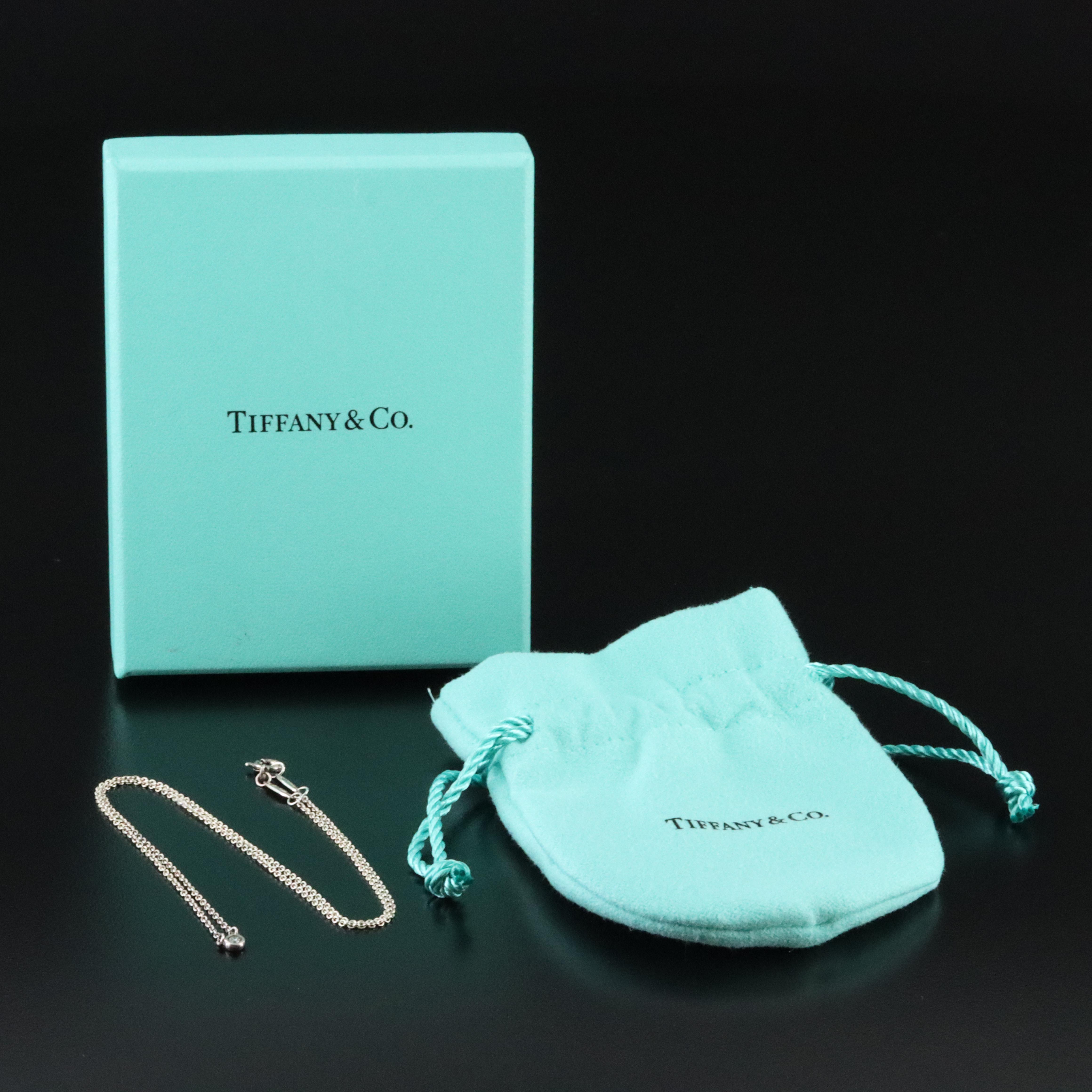 Elsa Peretti for Tiffany & Co. 0.03 CT Diamond By the Yard Sterling Necklace