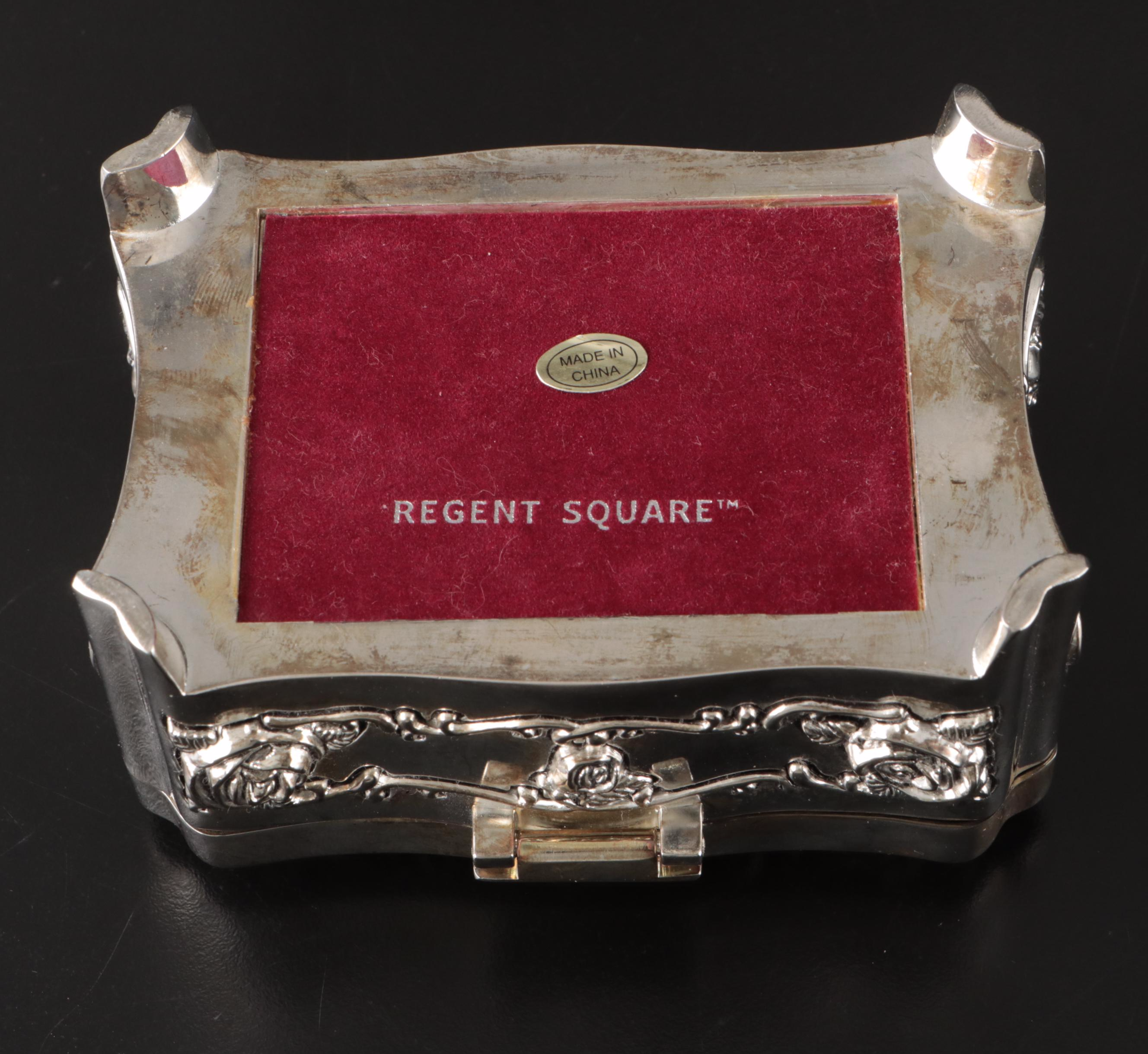 Regent Square Floral Motif Silver Plate Decorative Box and More
