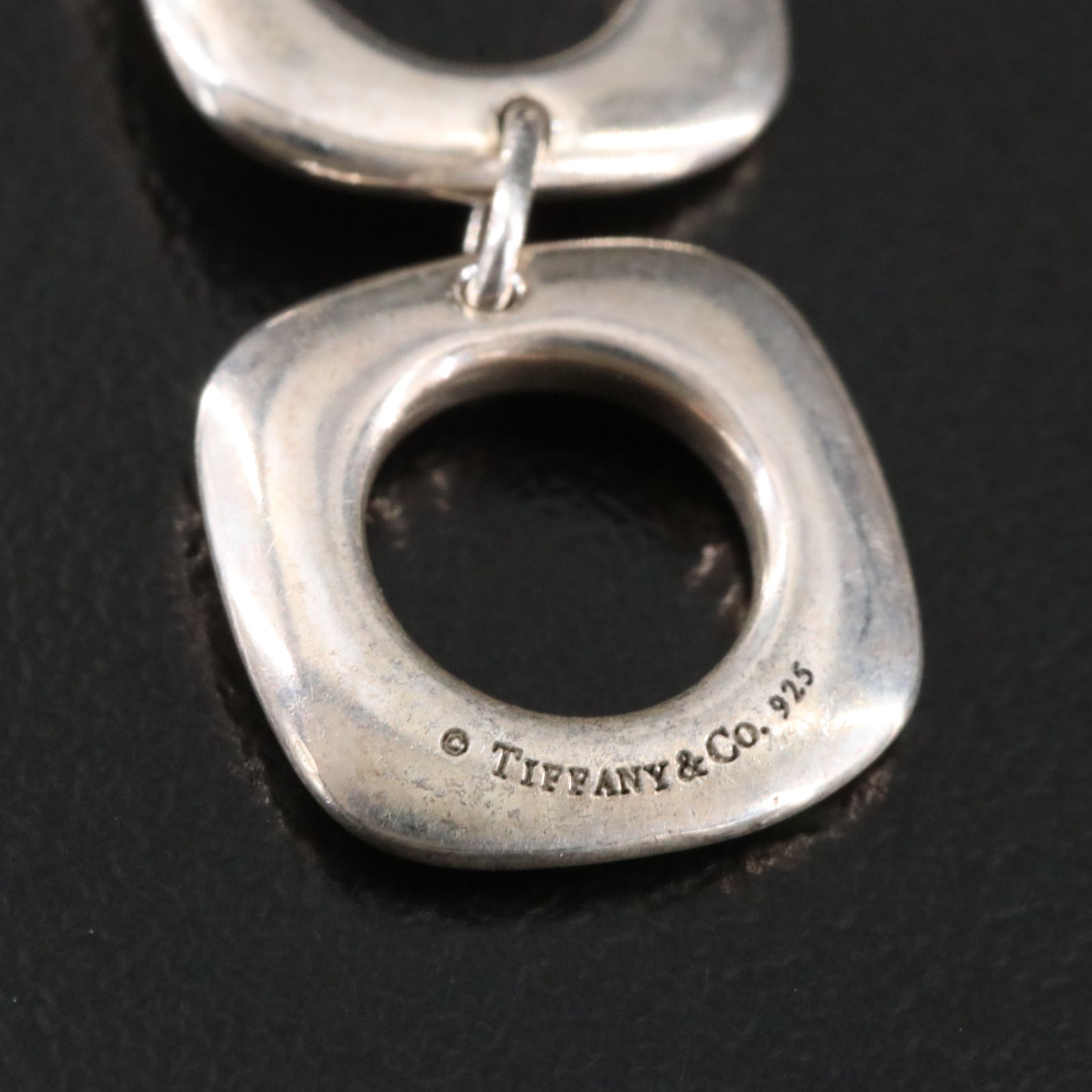 Tiffany & Co. Sterling Cushion Square Drop Necklace