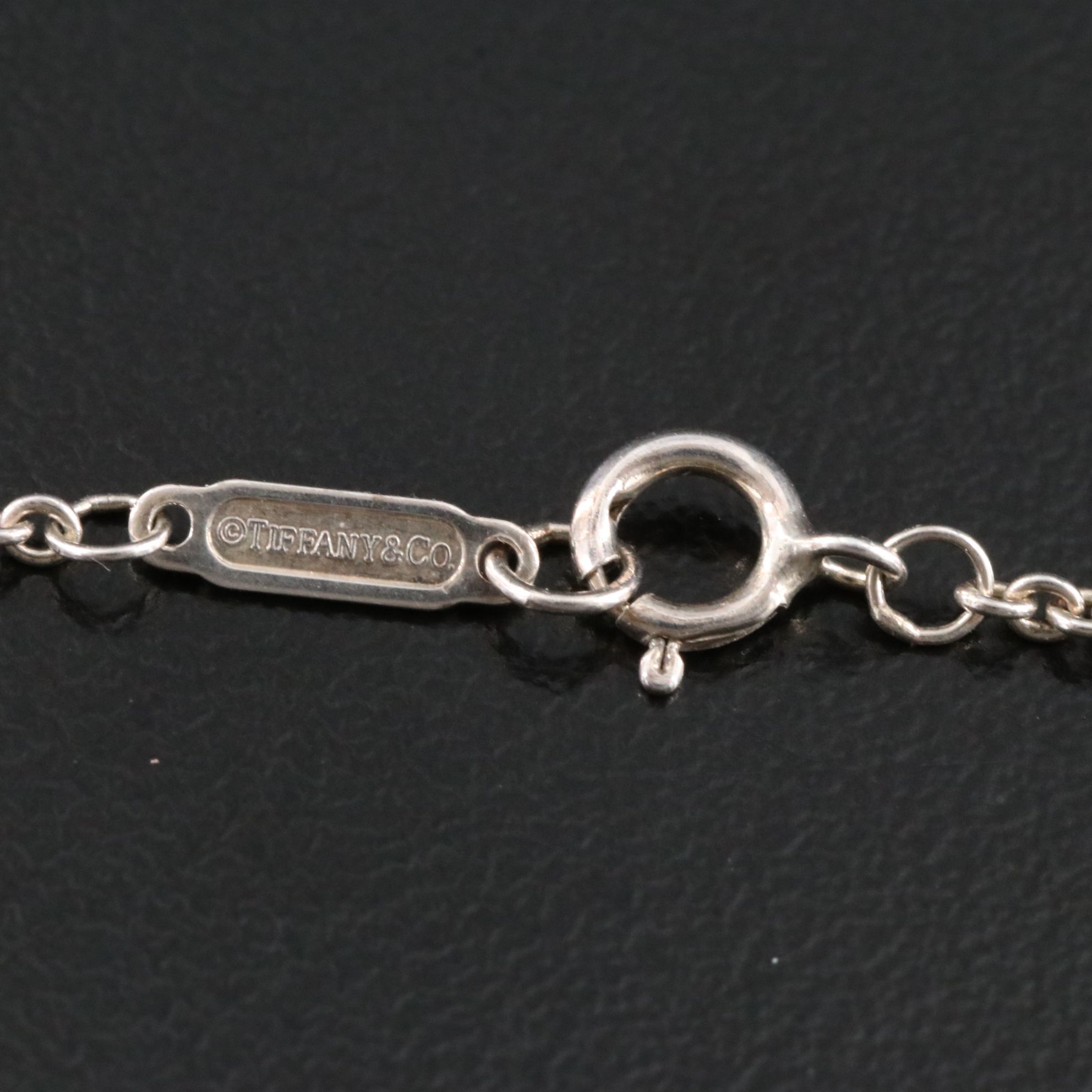 Tiffany & Co. Sterling Cushion Square Drop Necklace