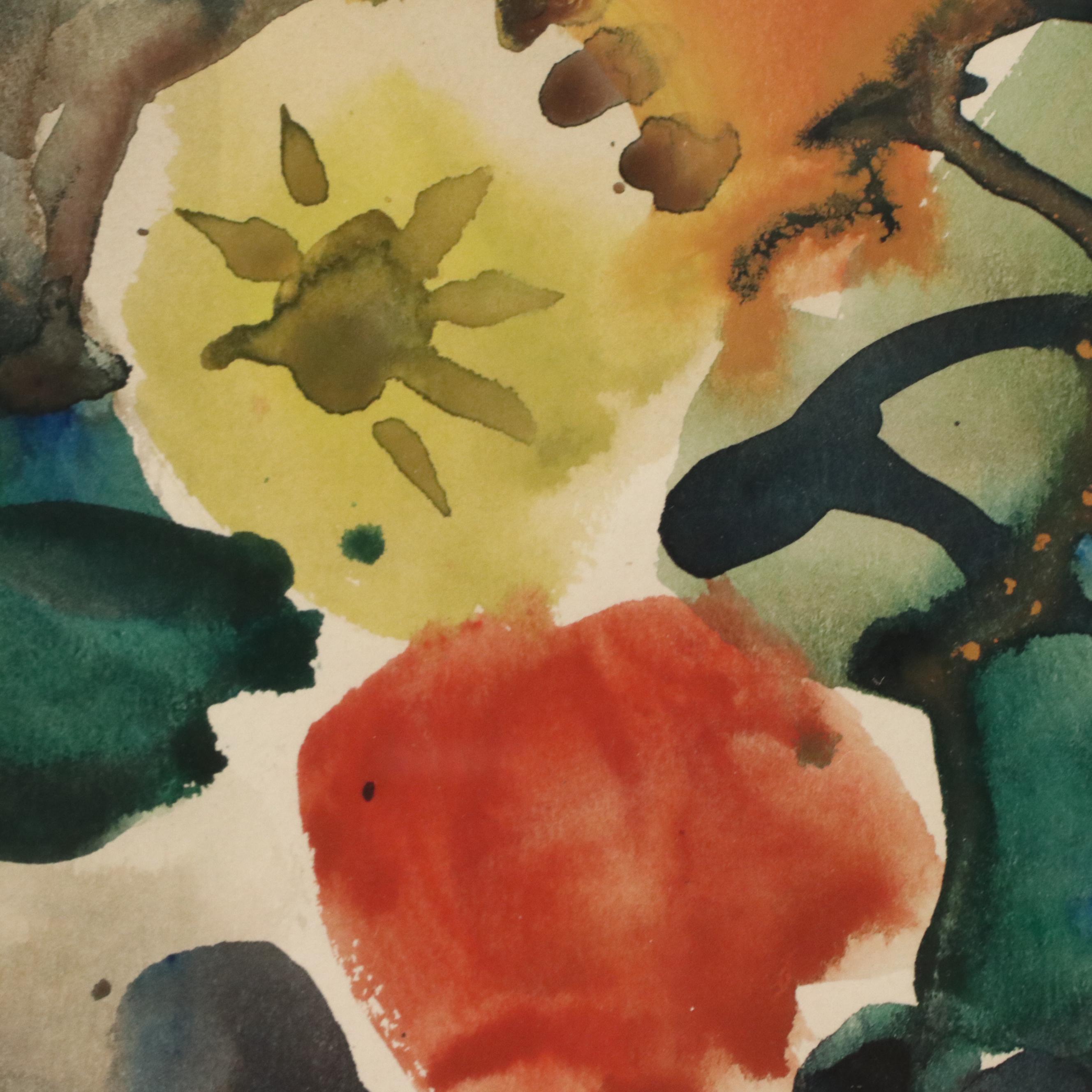 Jack Meanwell Floral Still Life Watercolor Painting, Late 20th Century