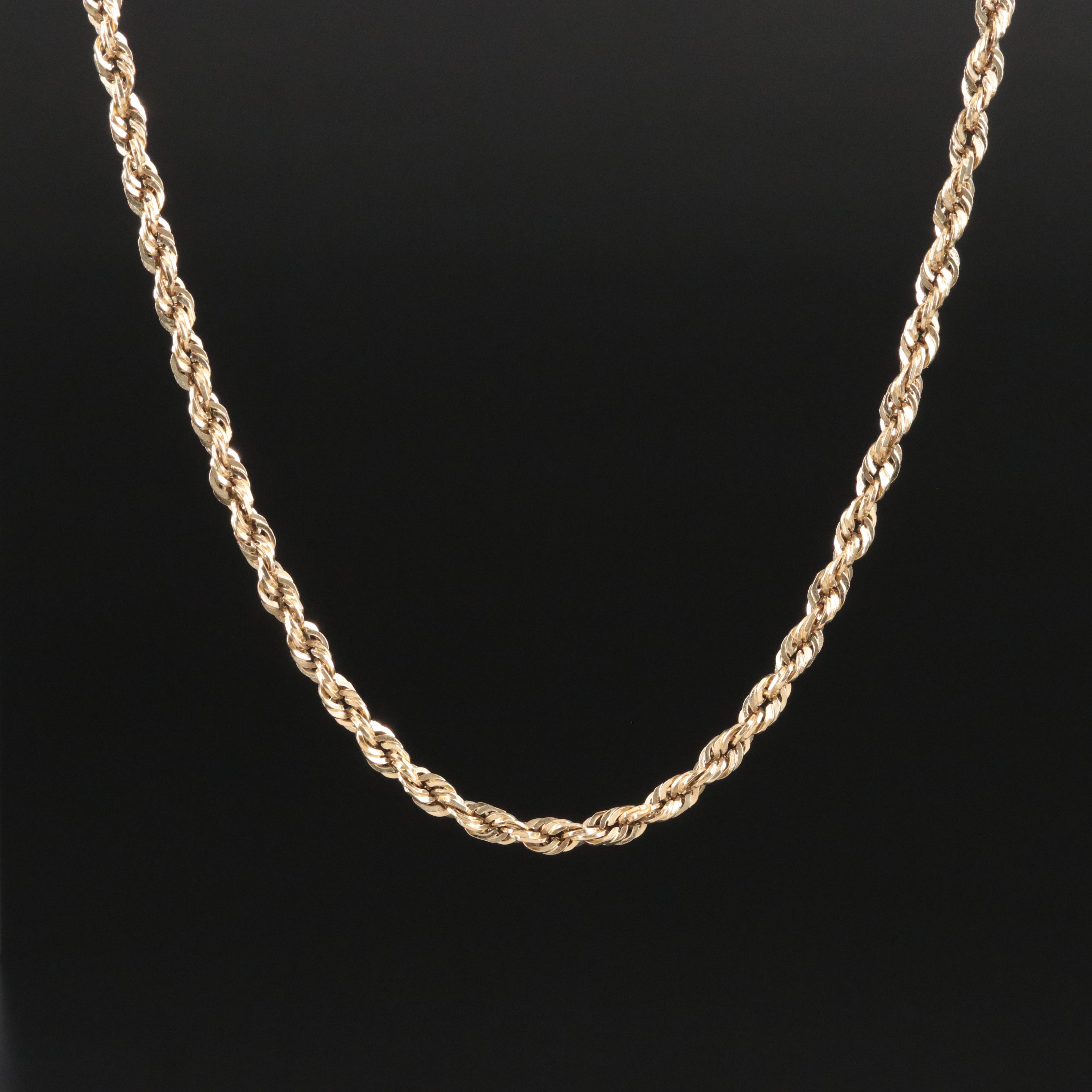 10K Braided Rope Chain Necklace