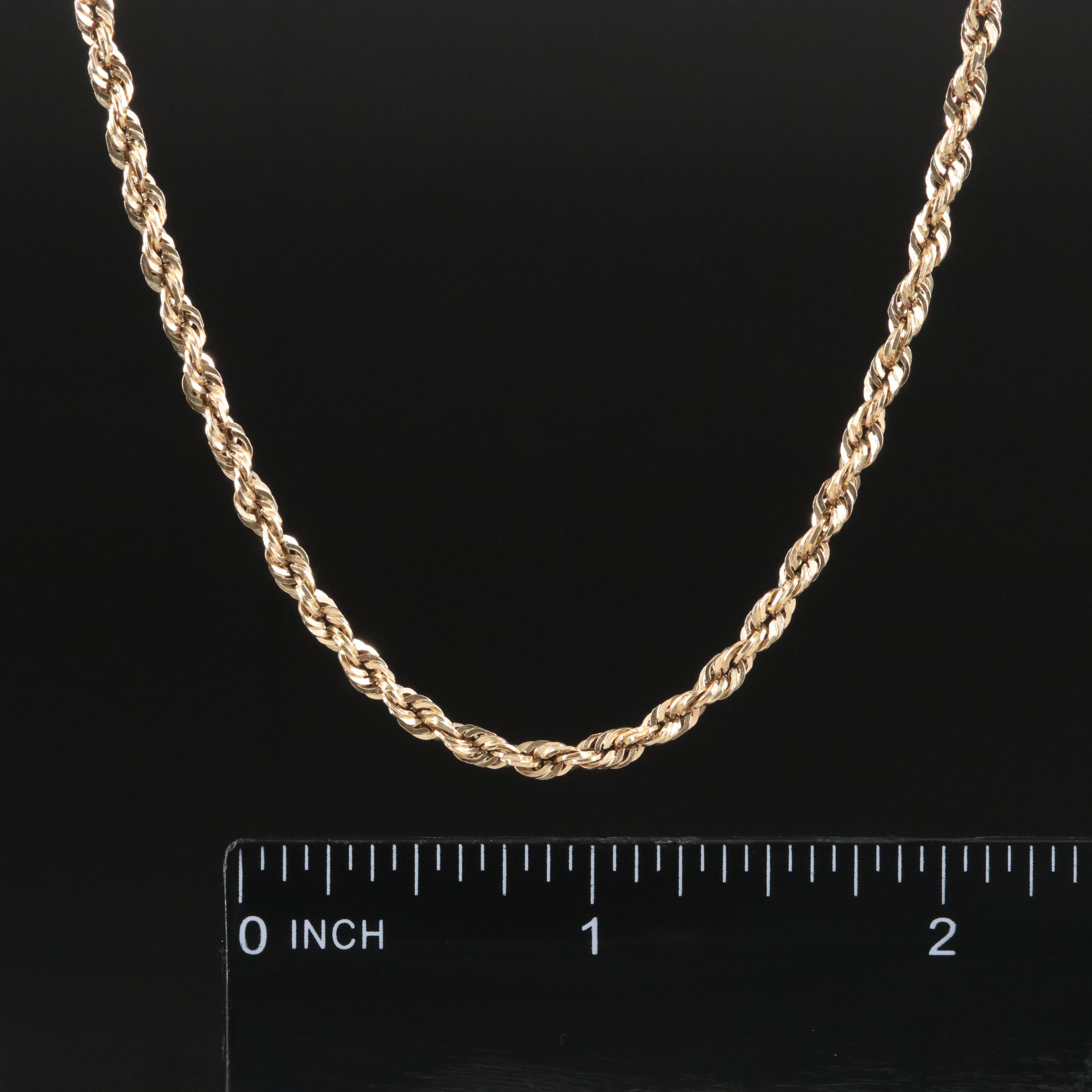 10K Braided Rope Chain Necklace