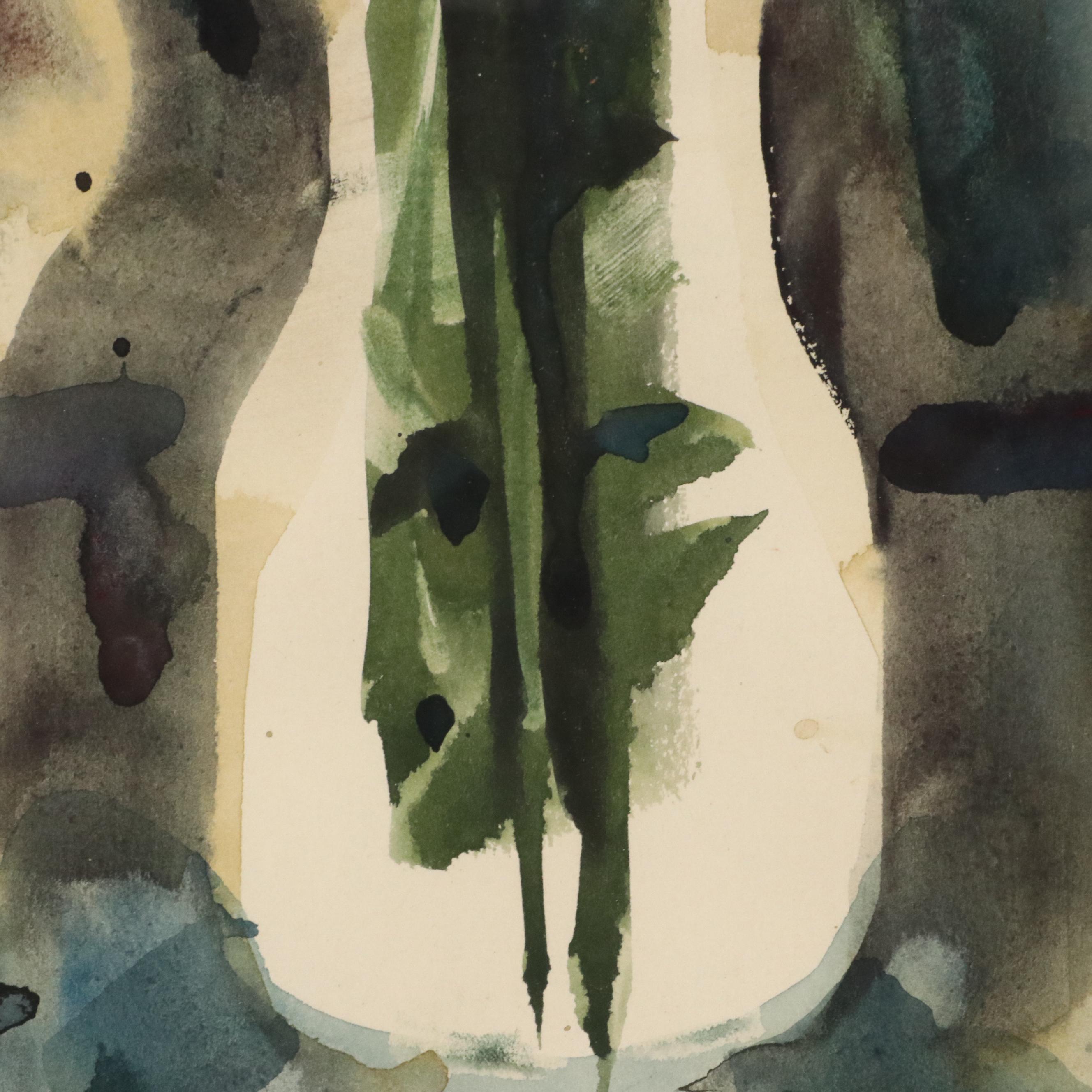 Jack Meanwell Floral Still Life Watercolor Painting, Late 20th Century