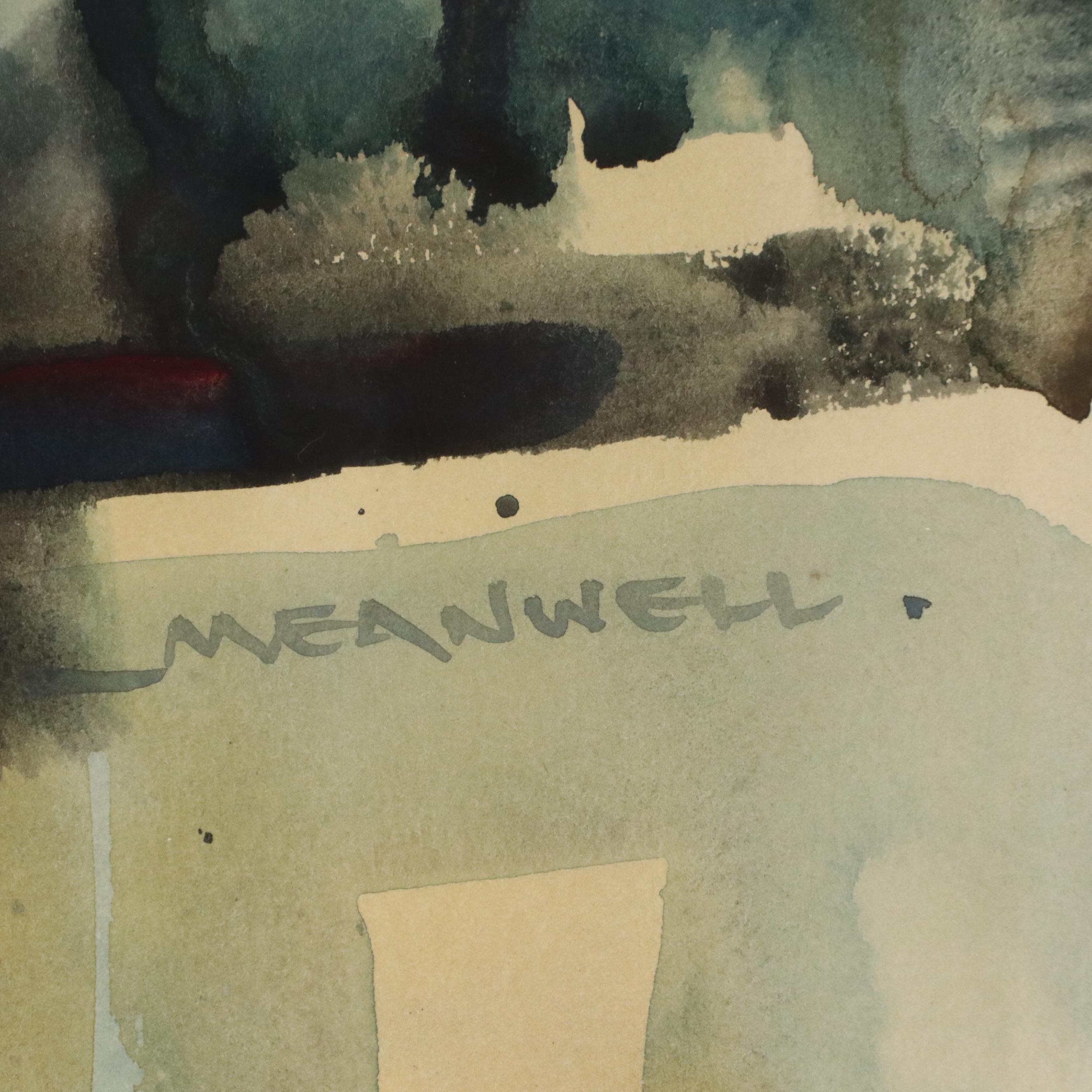 Jack Meanwell Floral Still Life Watercolor Painting, Late 20th Century