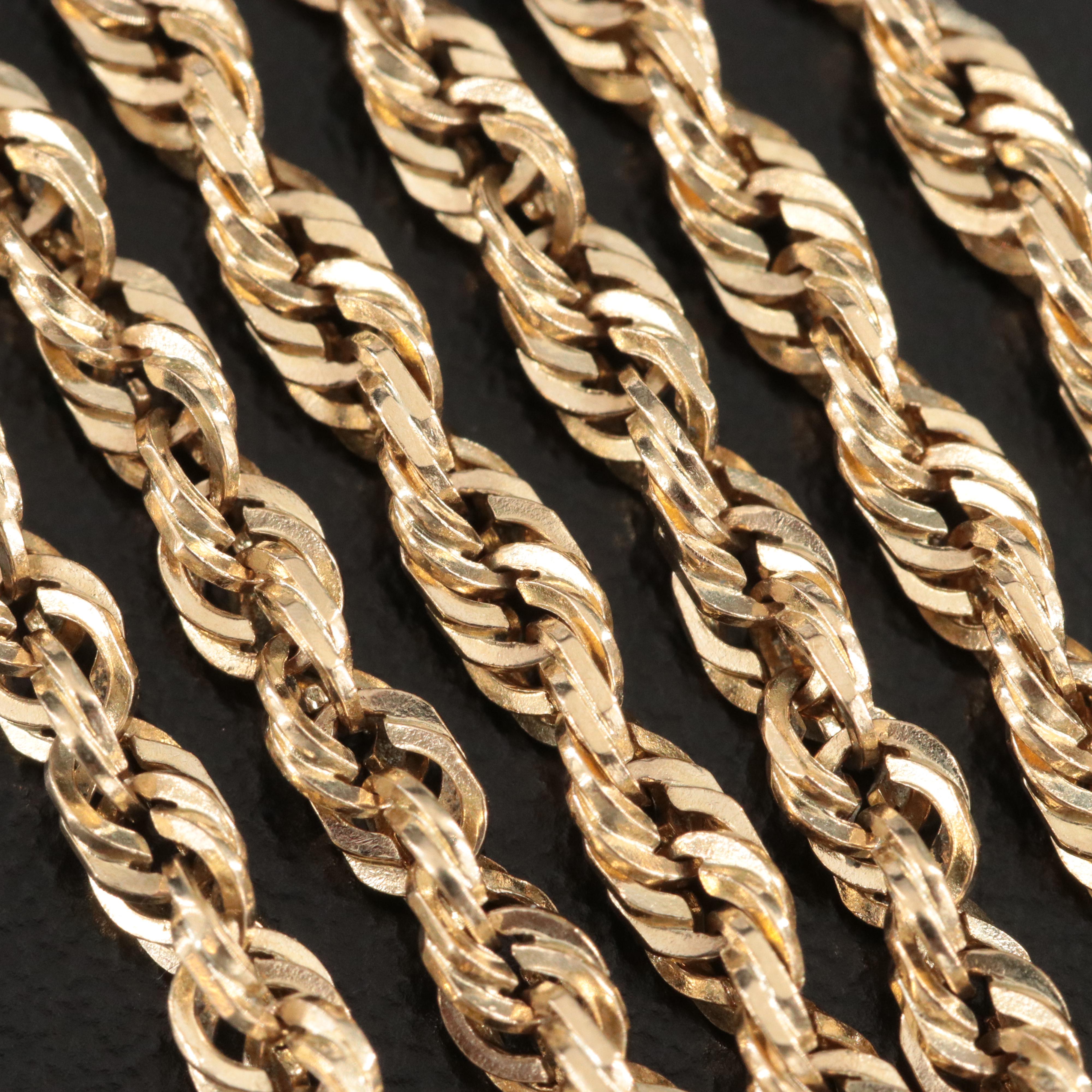10K Braided Rope Chain Necklace