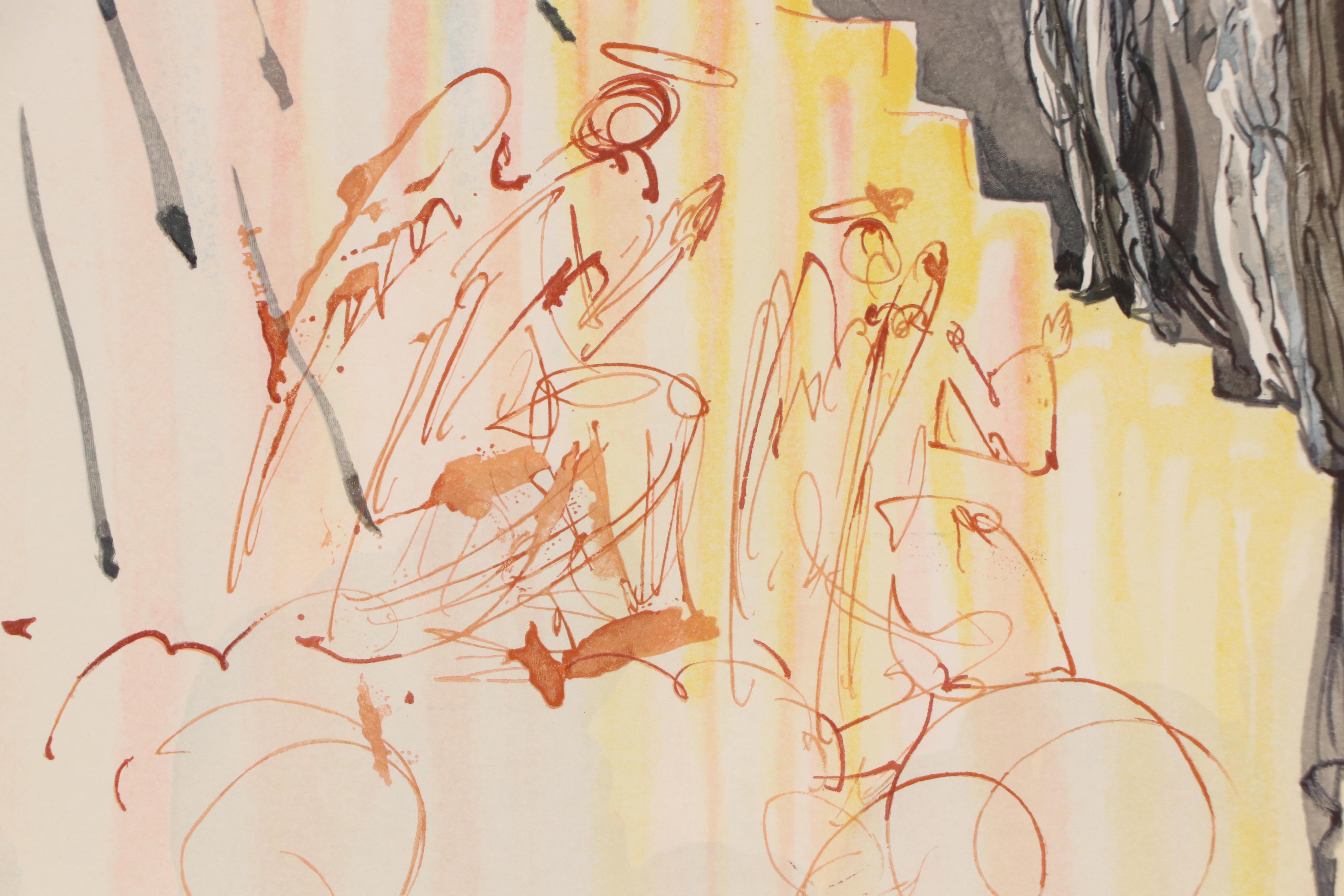 Salvador Dalí Wood Engraving "L'Échelle Mystique," 1960–64