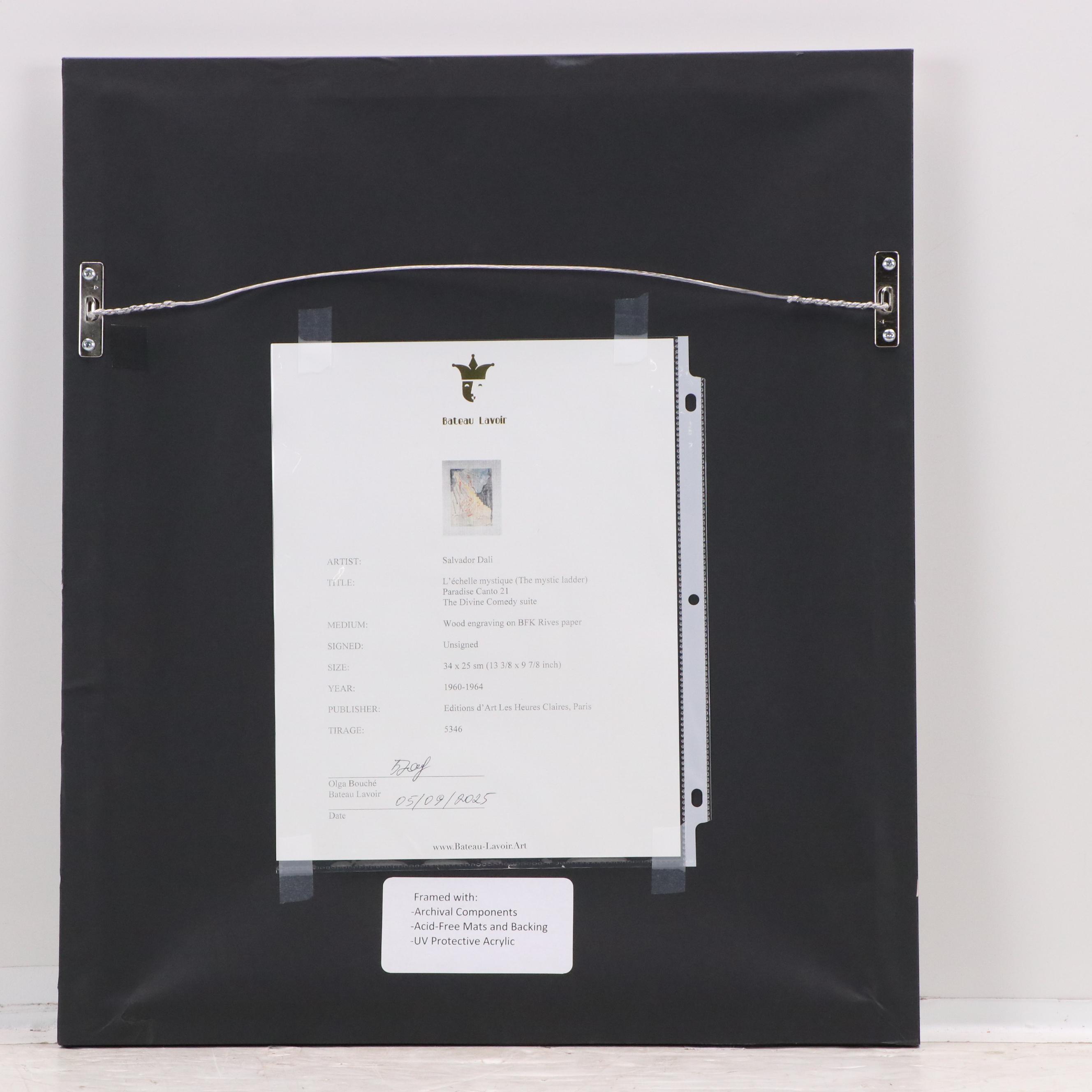 Salvador Dalí Wood Engraving "L'Échelle Mystique," 1960–64
