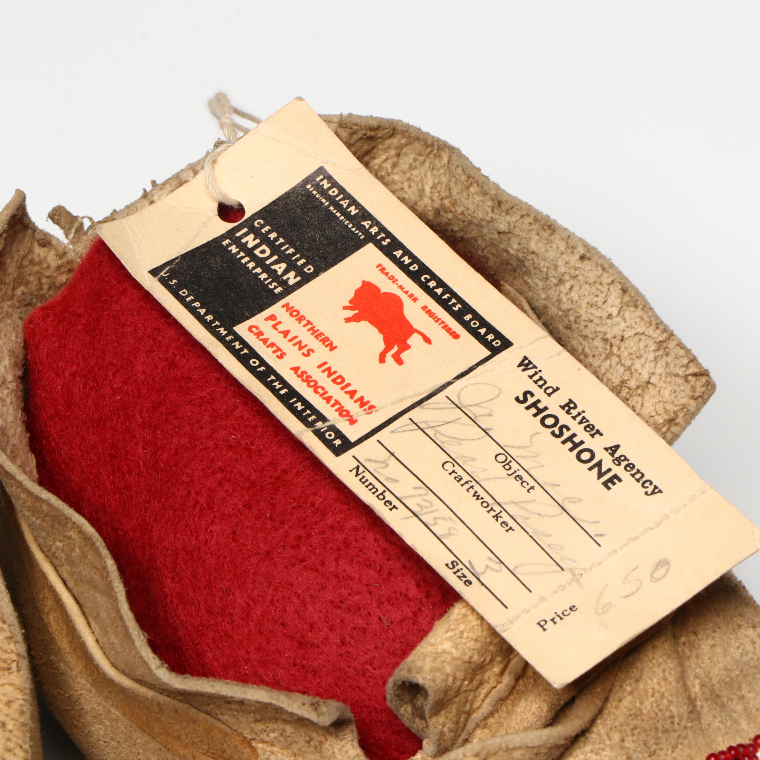 Wind River Newe (Shoshone) Beaded Moccasins with Other Great Lakes Youth Pair