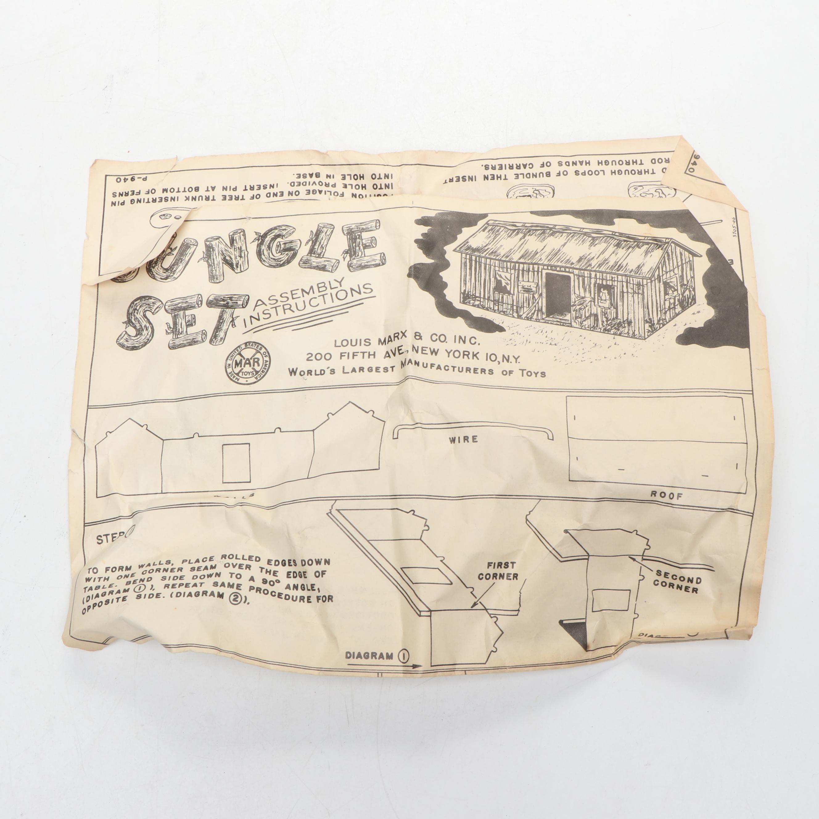 Marx Jungle Trading Post And Animals with More Plastic Scenery and Figures