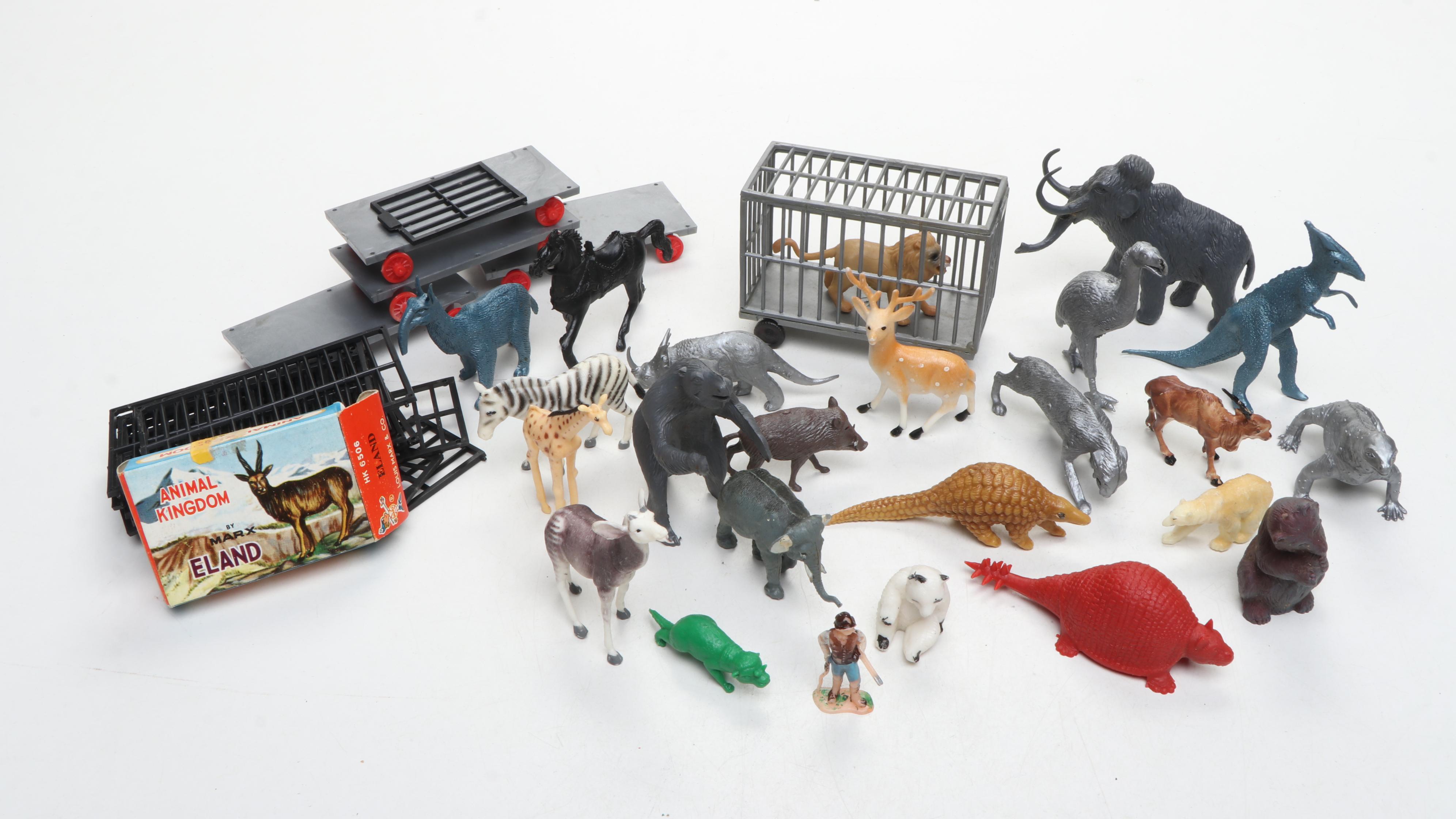Marx Jungle Trading Post And Animals with More Plastic Scenery and Figures