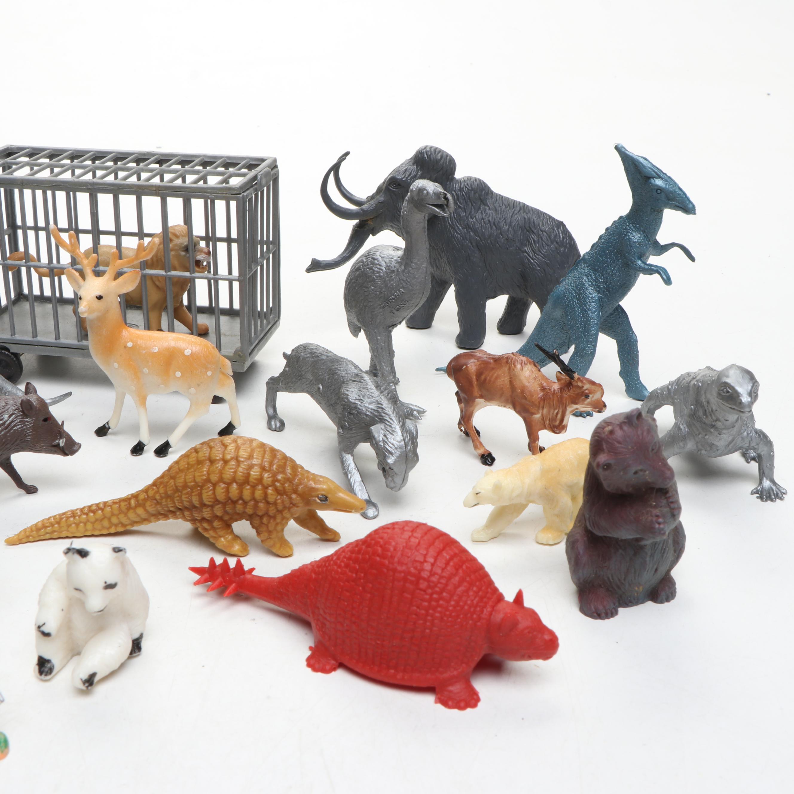 Marx Jungle Trading Post And Animals with More Plastic Scenery and Figures