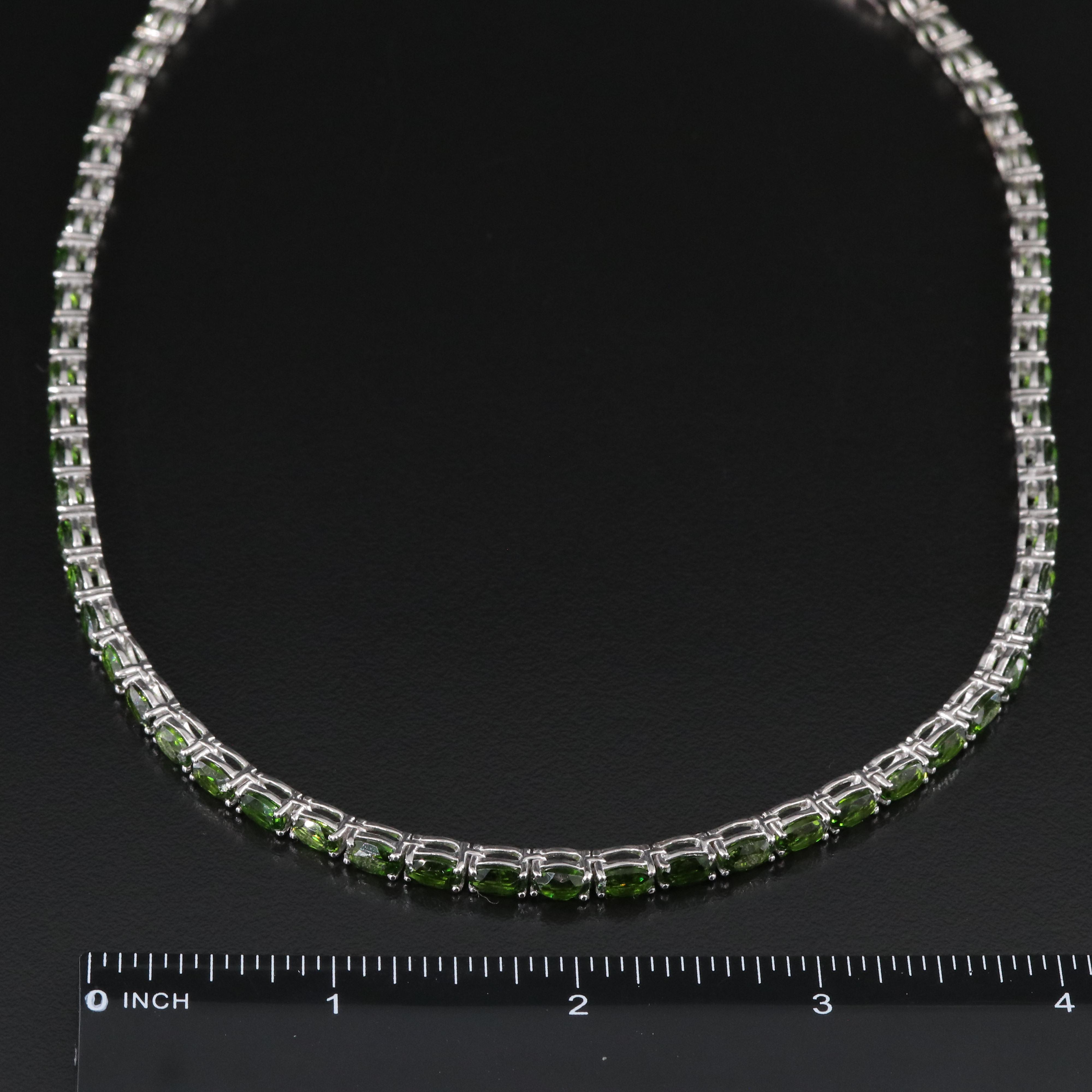 Sterling Diopside Riviera Necklace