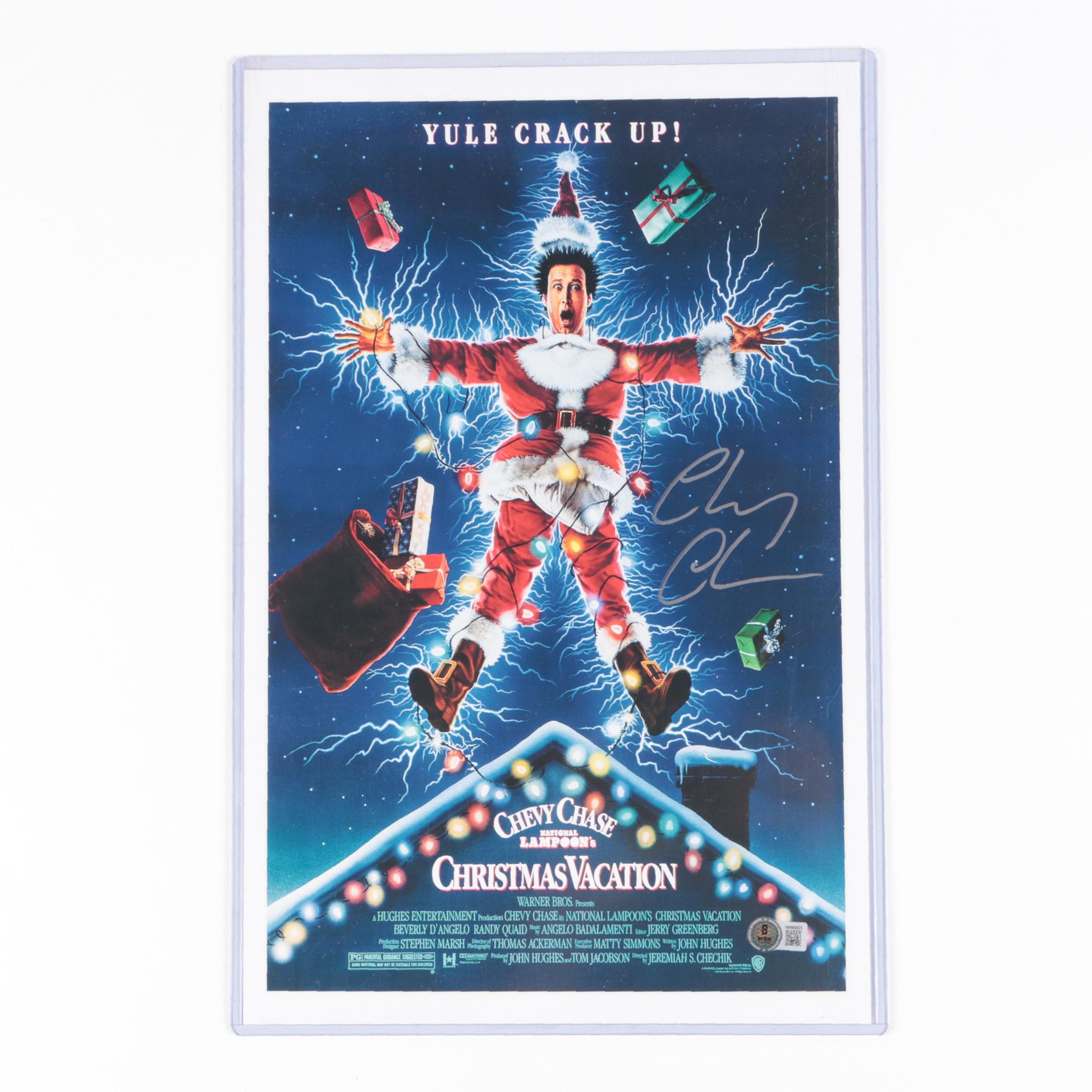 Chevy Chase Signed "National Lampoon's Christmas Vacation" Print, Beckett