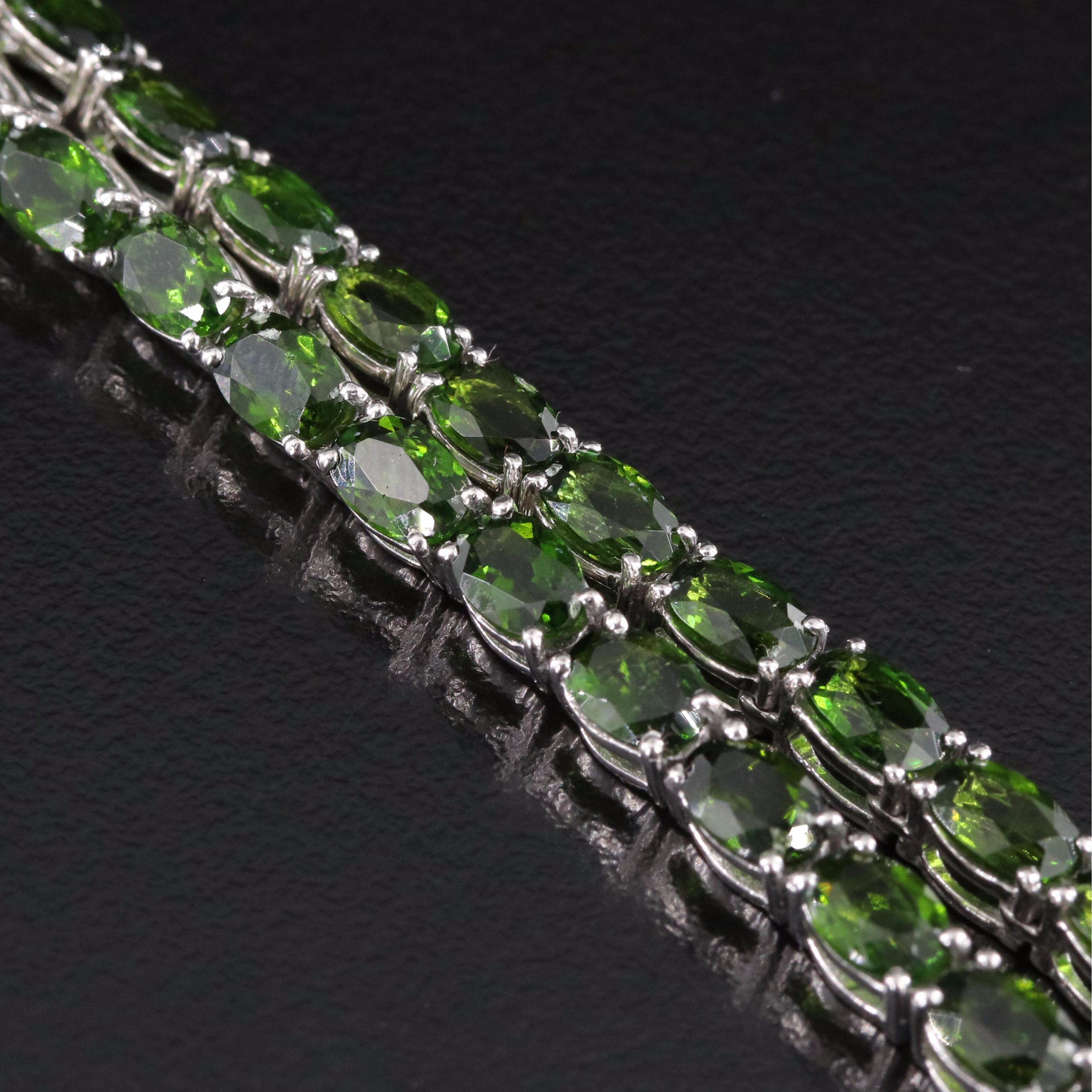 Sterling Diopside Riviera Necklace